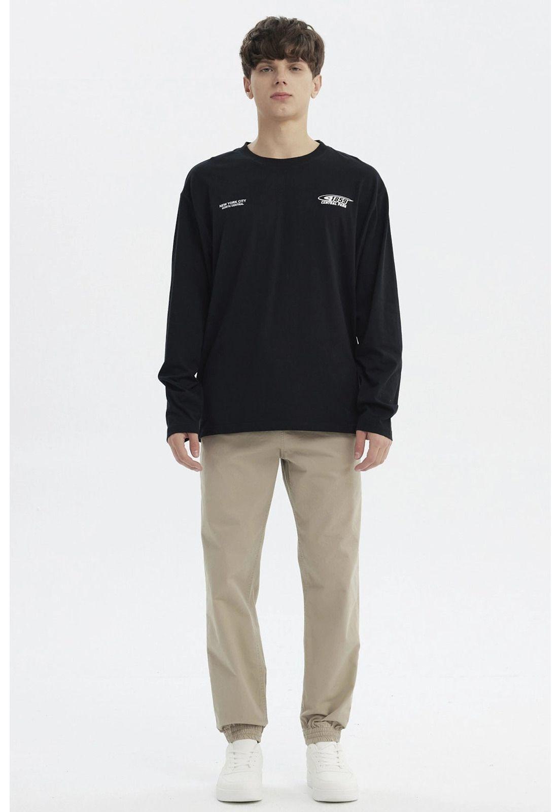 Polera Hombre Slim Negro - XVl-3