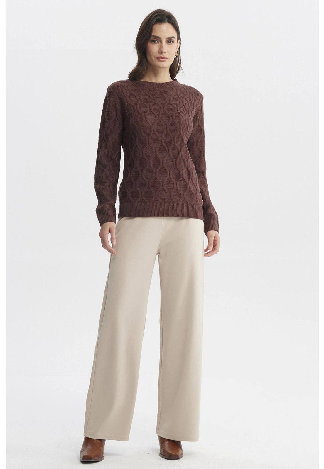 Sweater Mujer Casual Café Claro-3