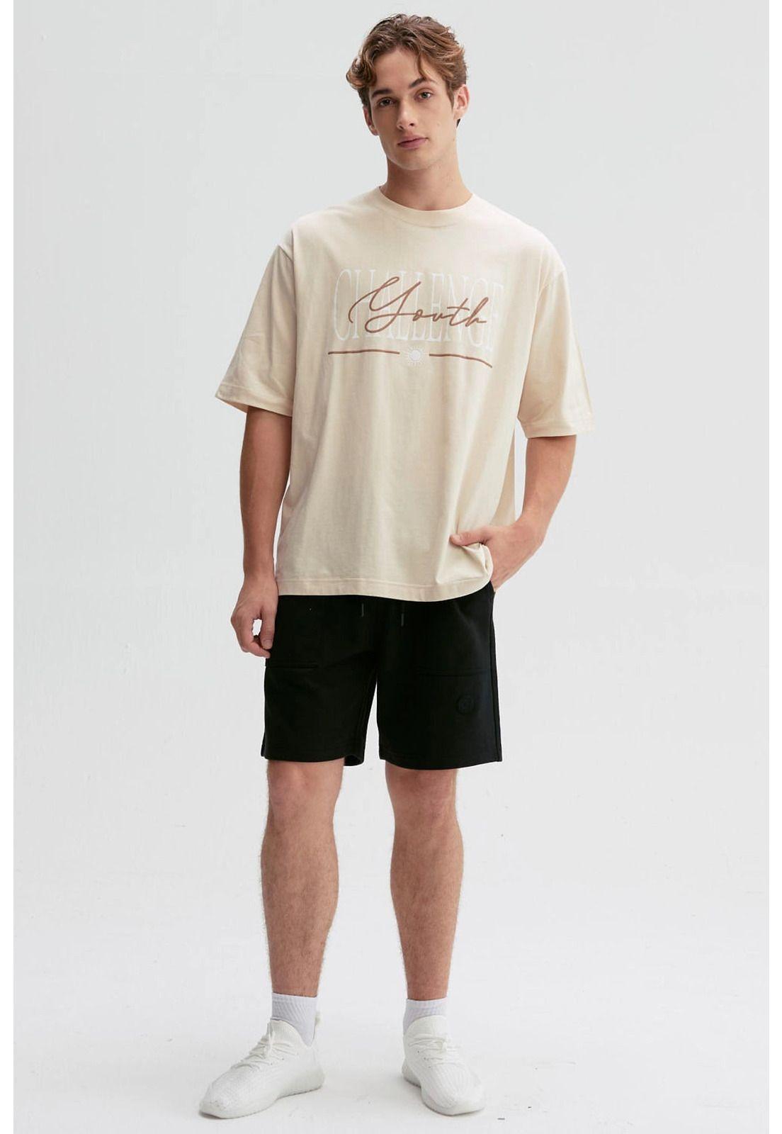 Bermuda Hombre Bolsillo Aplicación Negro-3