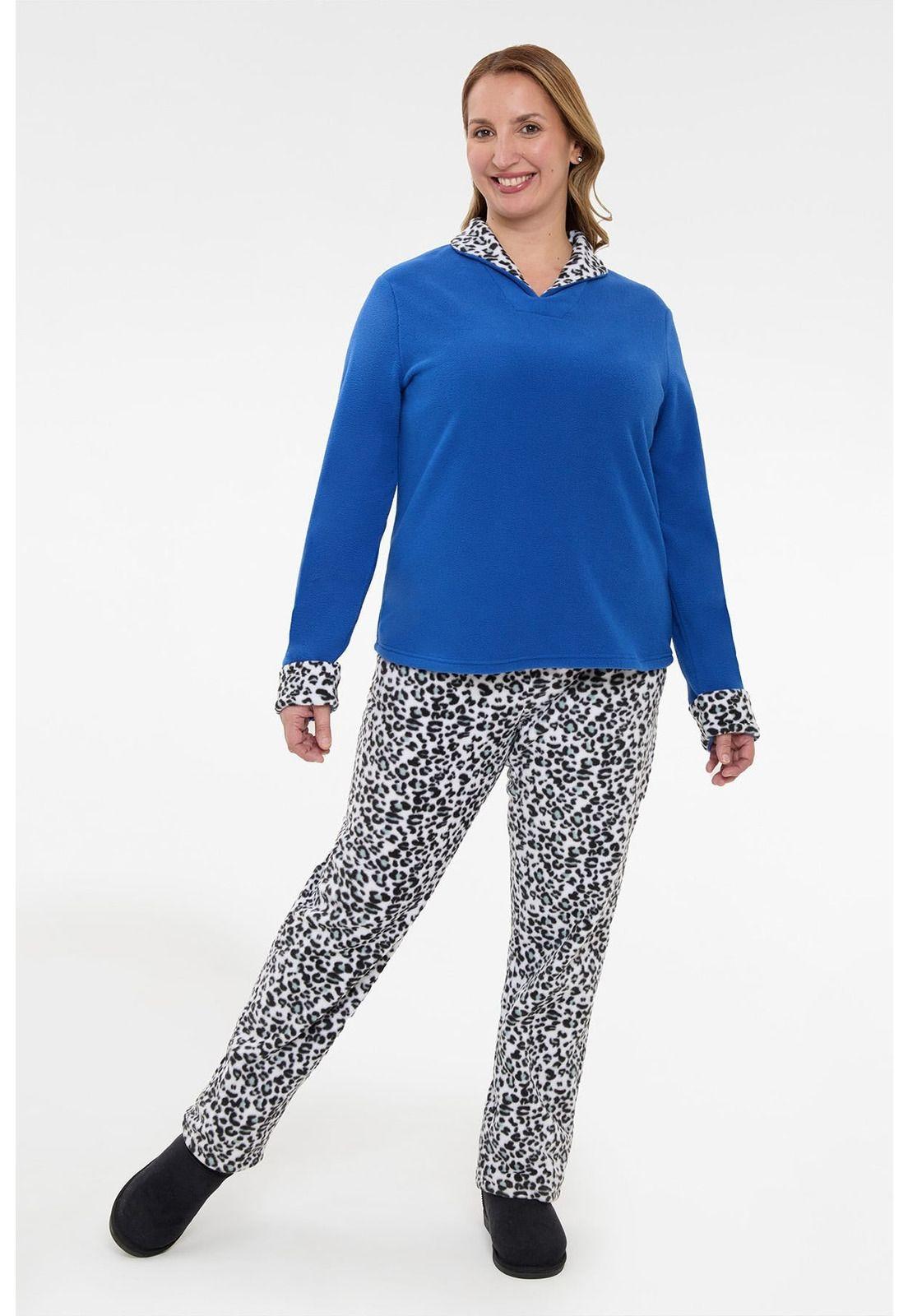 Pijama Mujer Polar Azul - ll-0