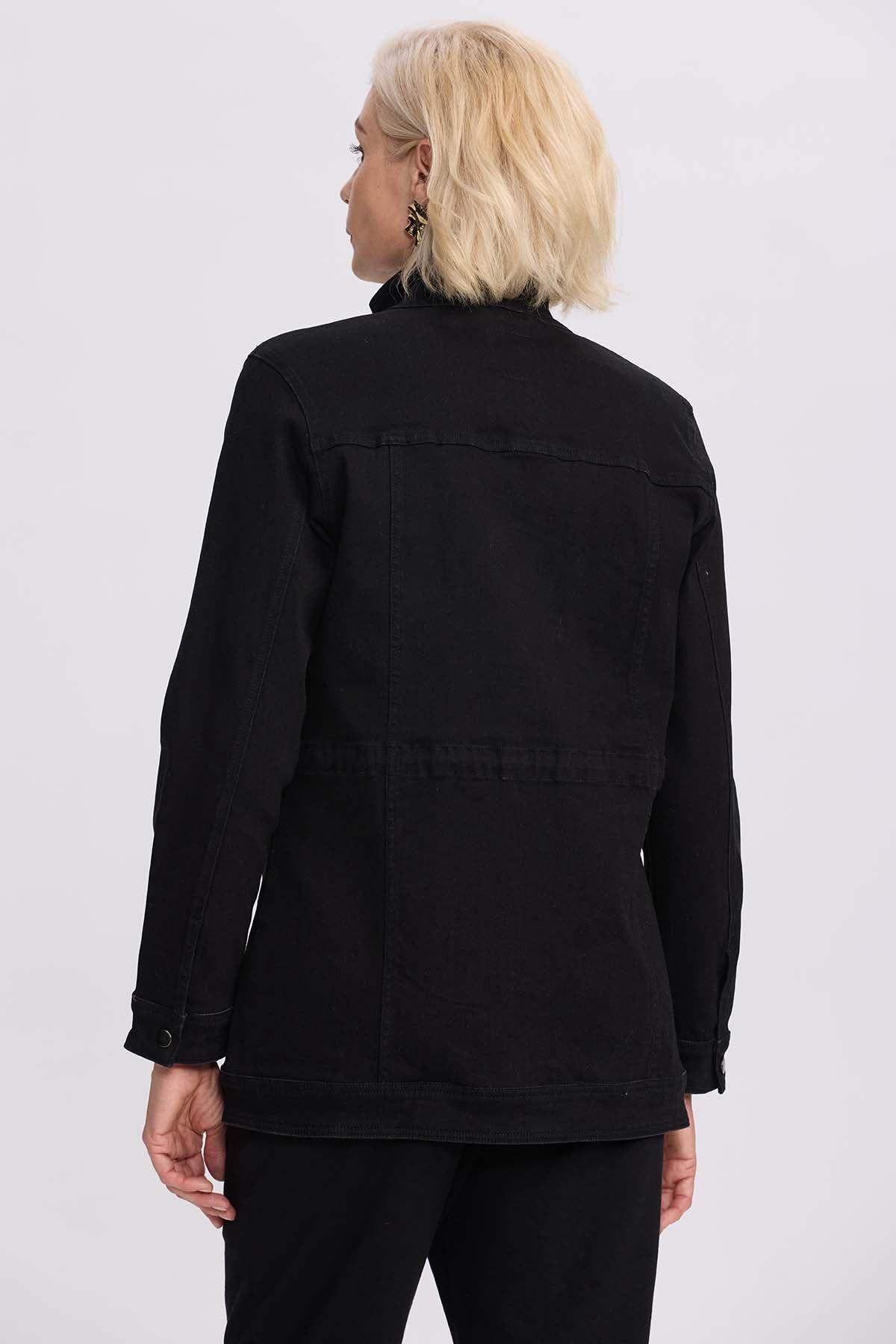 Chaqueta Mujer Denim Negro-2