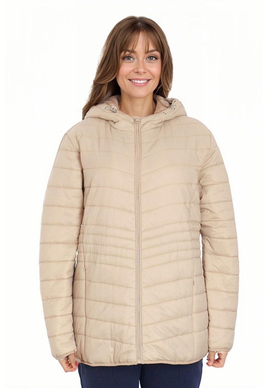 Parka Mujer Con Chiporro Beige-0