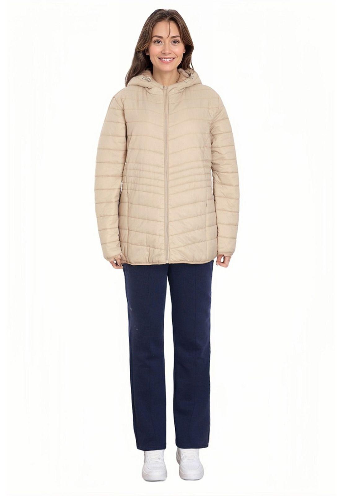 Parka Mujer Con Chiporro Beige-2