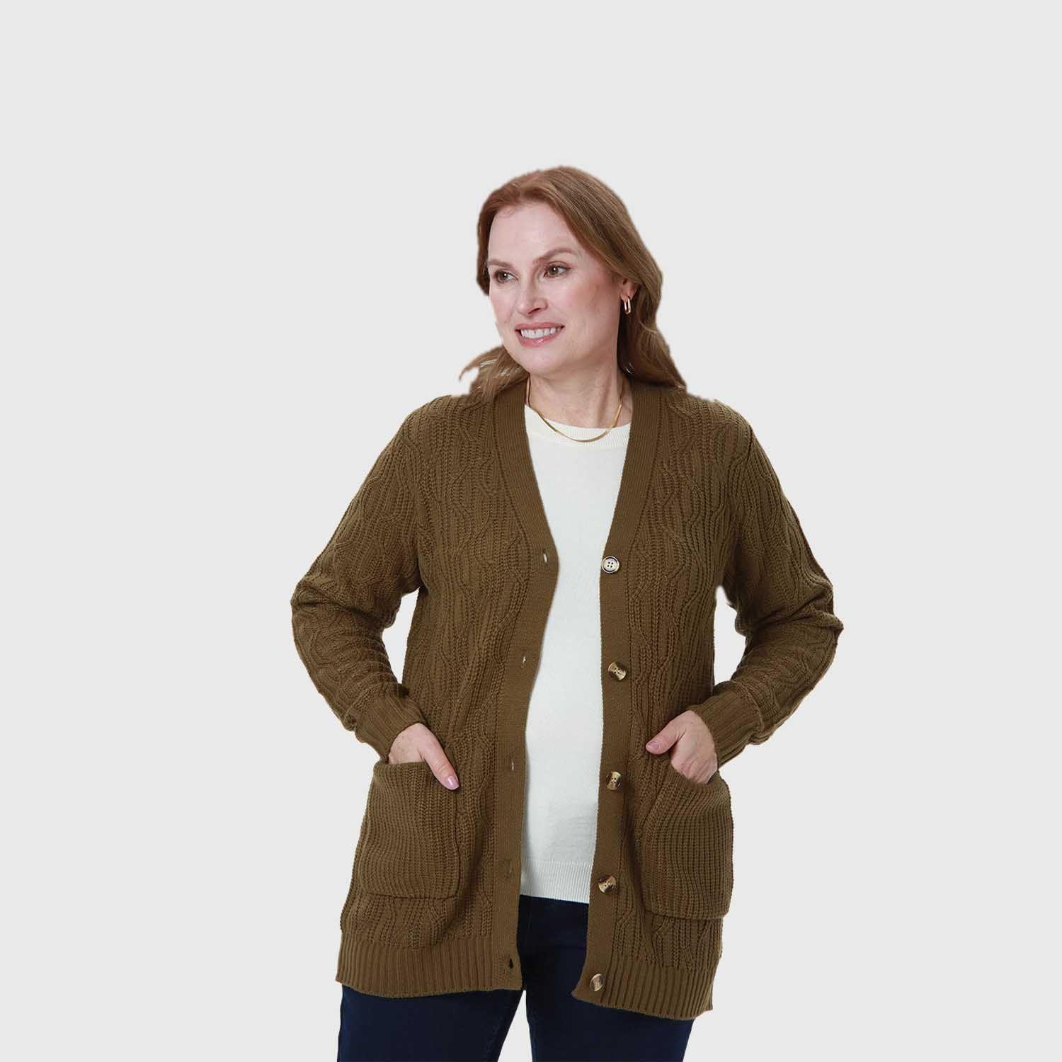 Sweater Mujer Tapado Verde Militar-1