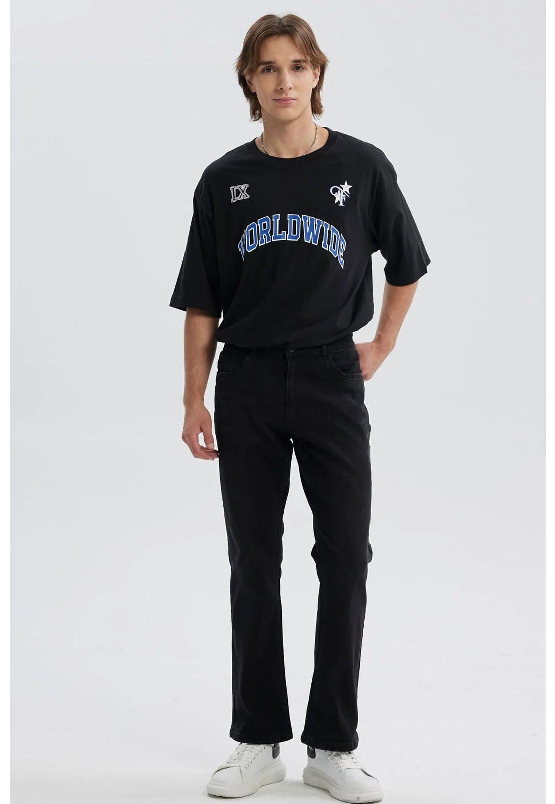 Jeans Hombre Flare Fit Negro - ll-3