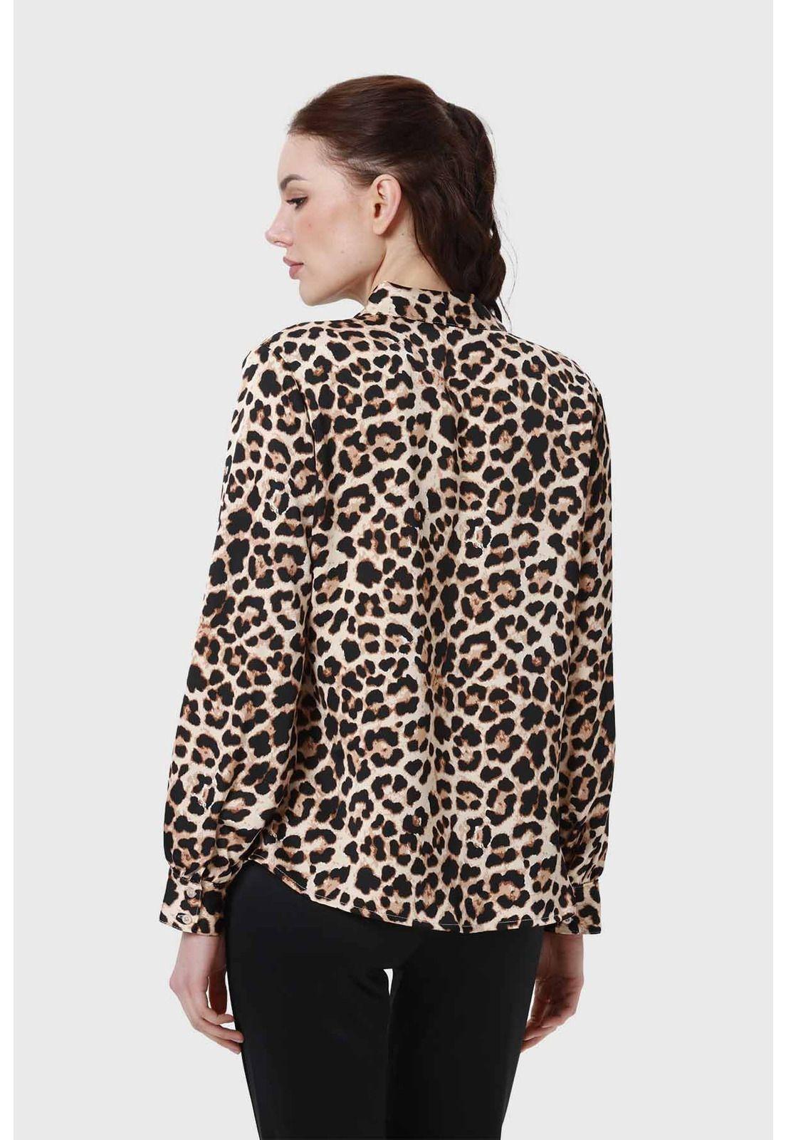 Blusa Mujer Animal Print Beige - ll-2
