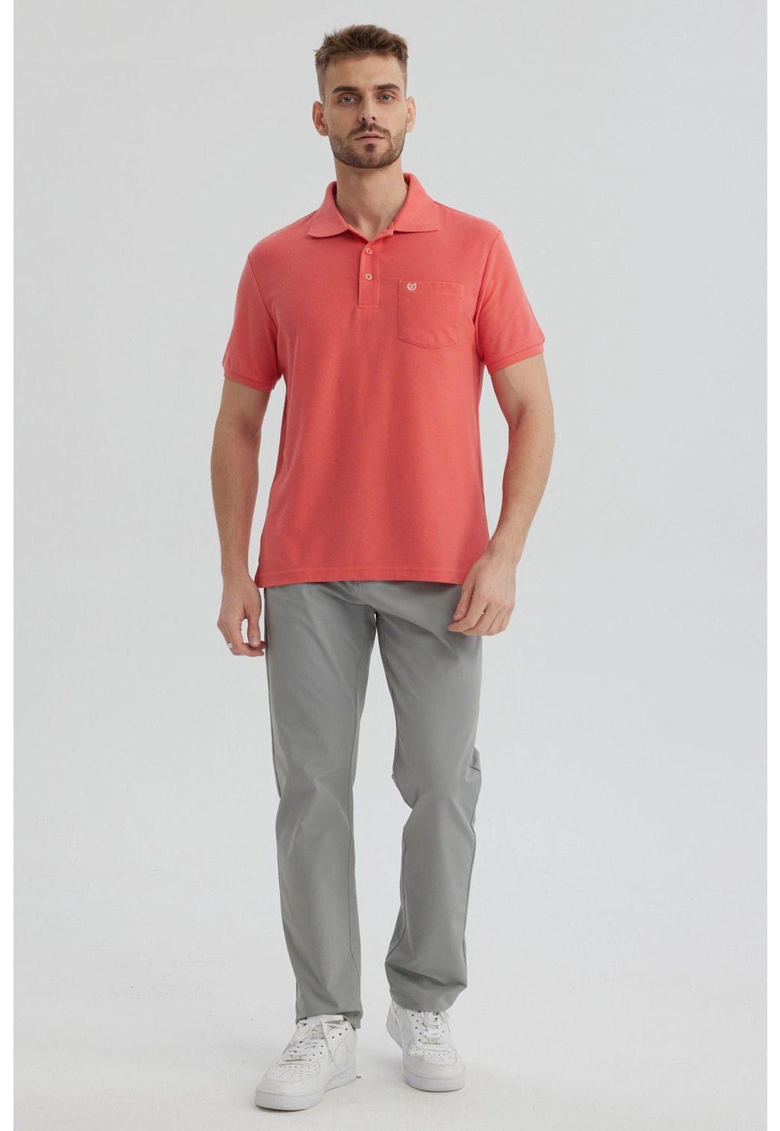 Polera Hombre Pique Básica Lisa Sandía- ll-3