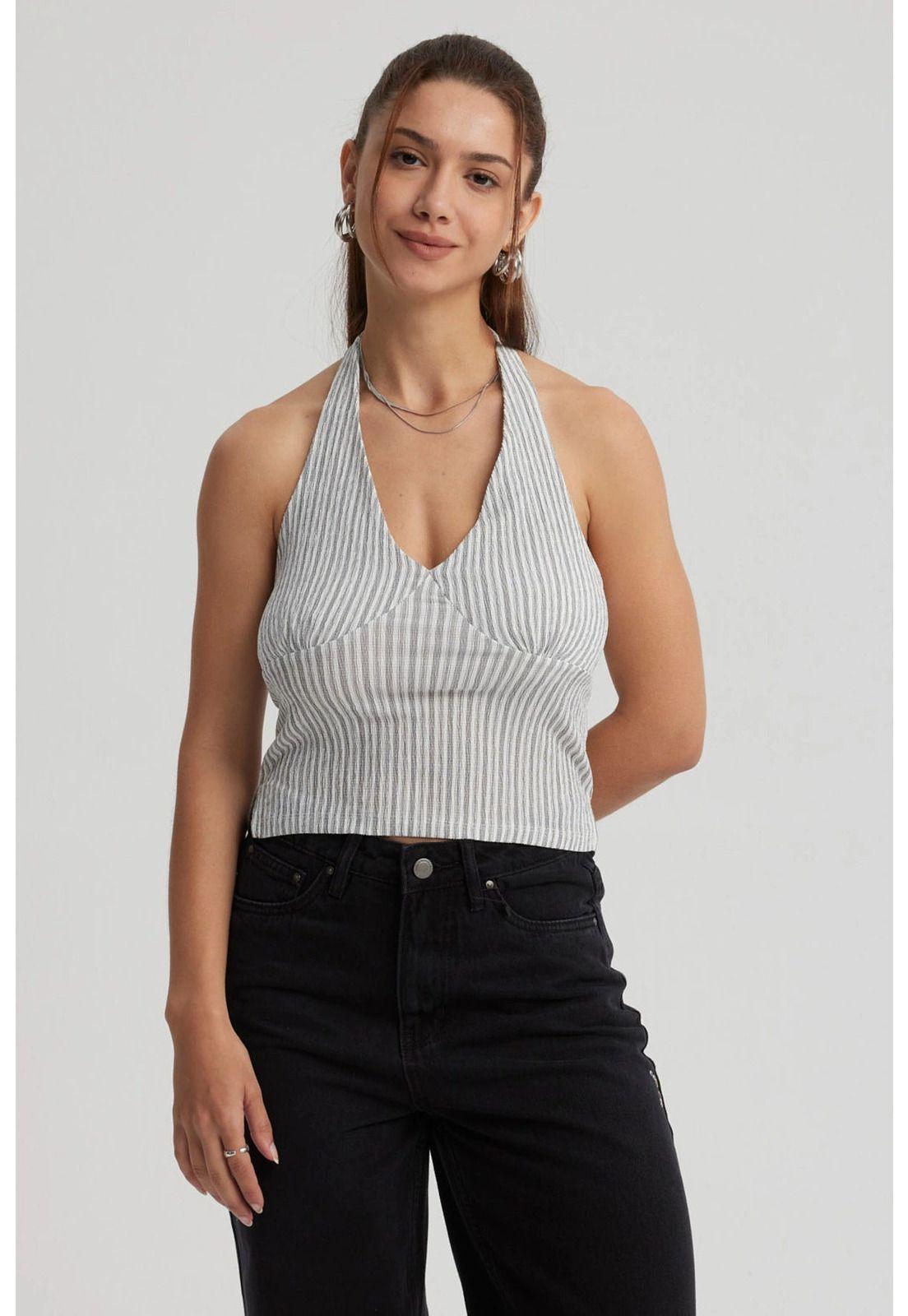 Polera Mujer Textura Blanco-0