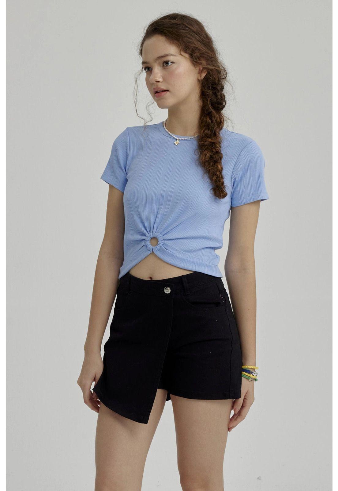 Polera Niña Con Argolla Celeste-5