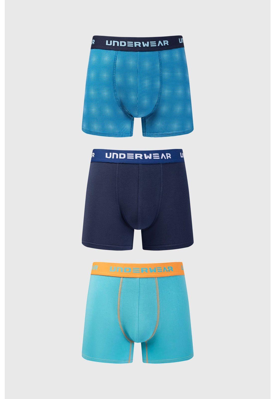 Bóxer Hombre Tripack Largo Naranjo-0