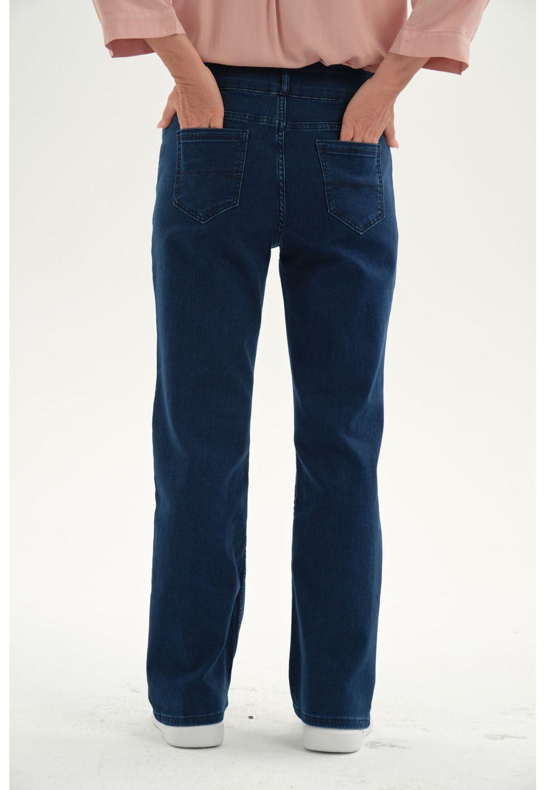 Jeans Mujer Flare Tiro Alto Azul-2