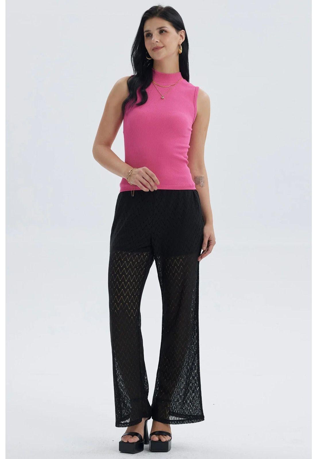 Polera Mujer Rib Fucsia-3