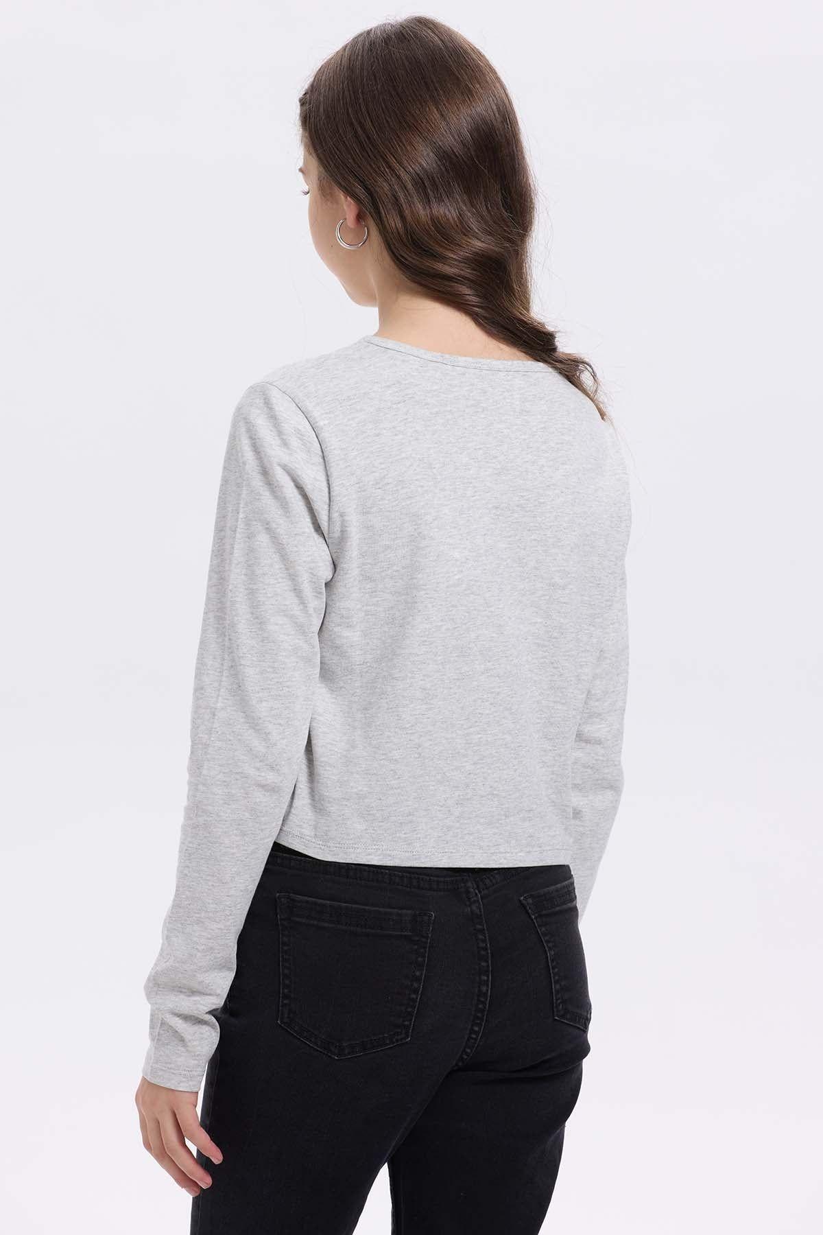 Polera Niña Print Posicional Gris Melange-2