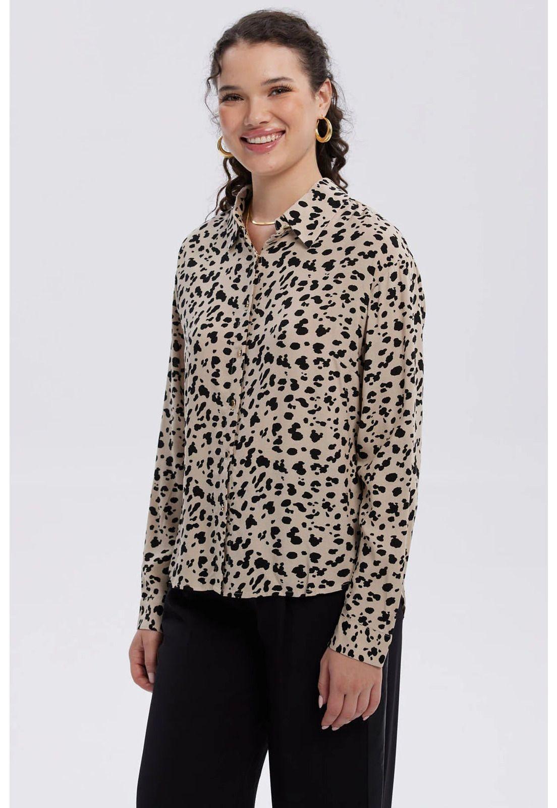 Blusa Mujer Abotonada Rapport Beige-1