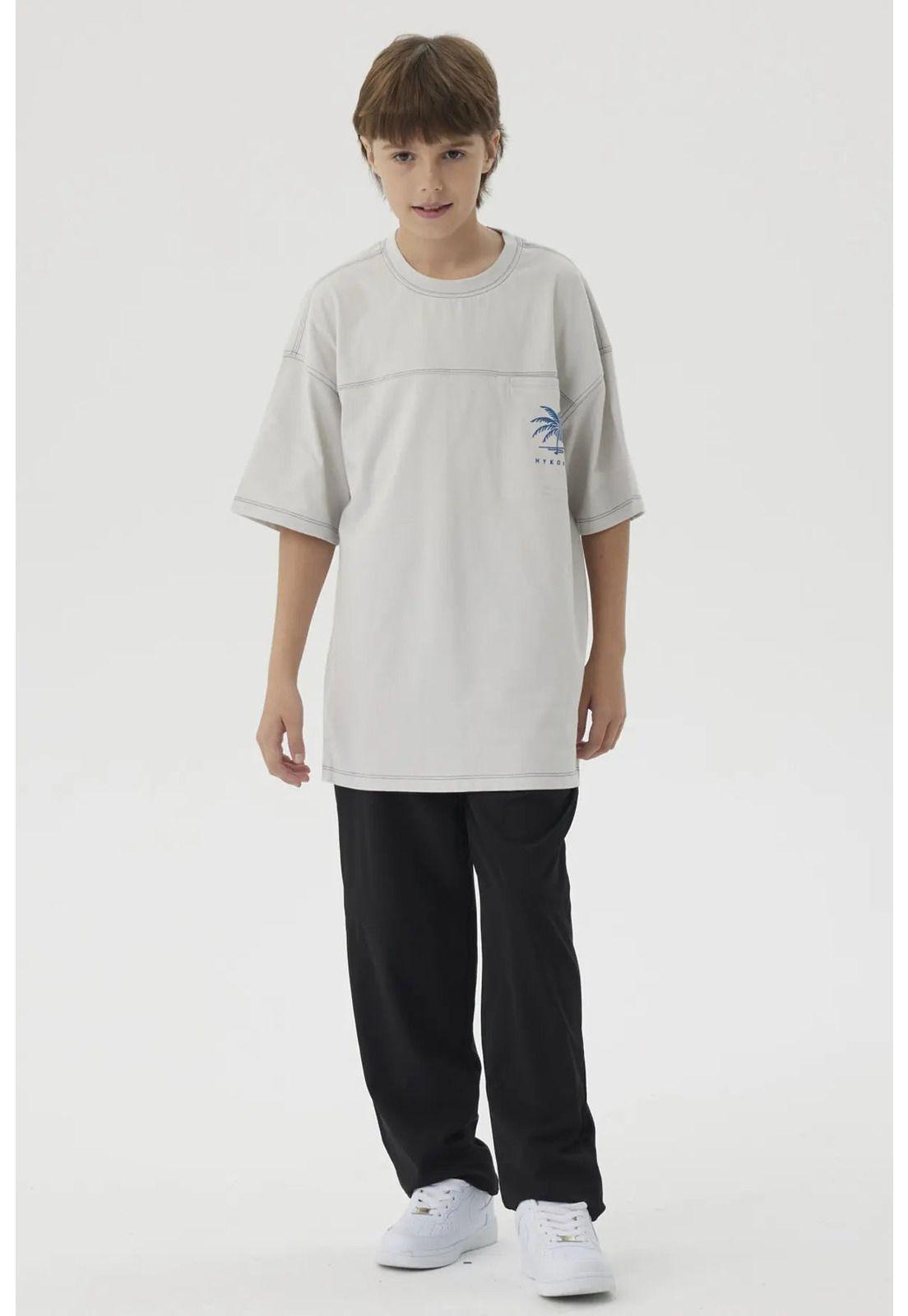 Polera Niño Bolsillo Print Gris-1