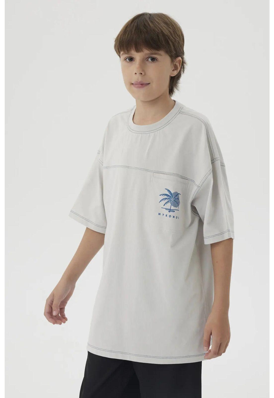 Polera Niño Bolsillo Print Gris-5