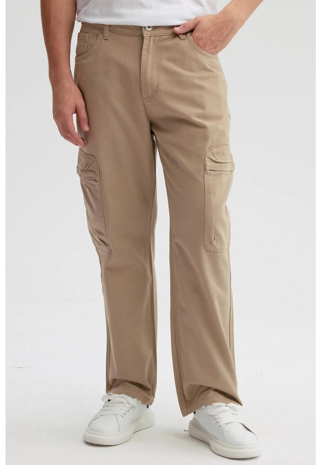 Jeans Hombre Baggy Cargo Beige-0