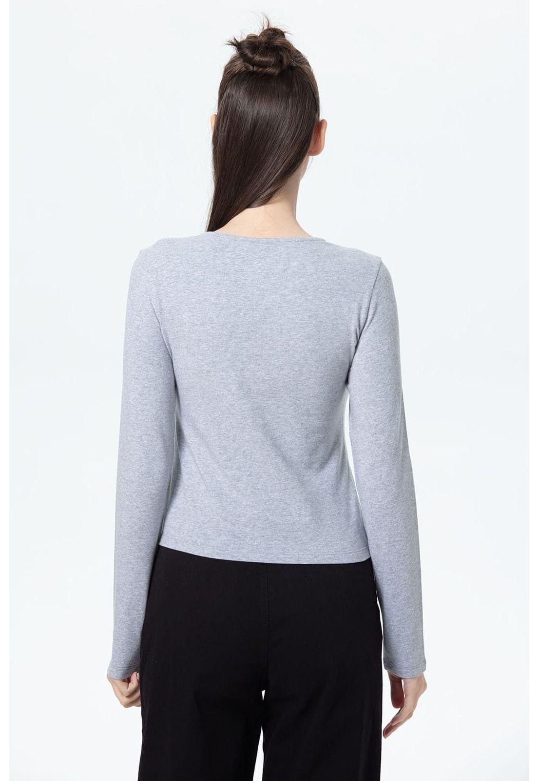 Polera Mujer Print College Gris-2