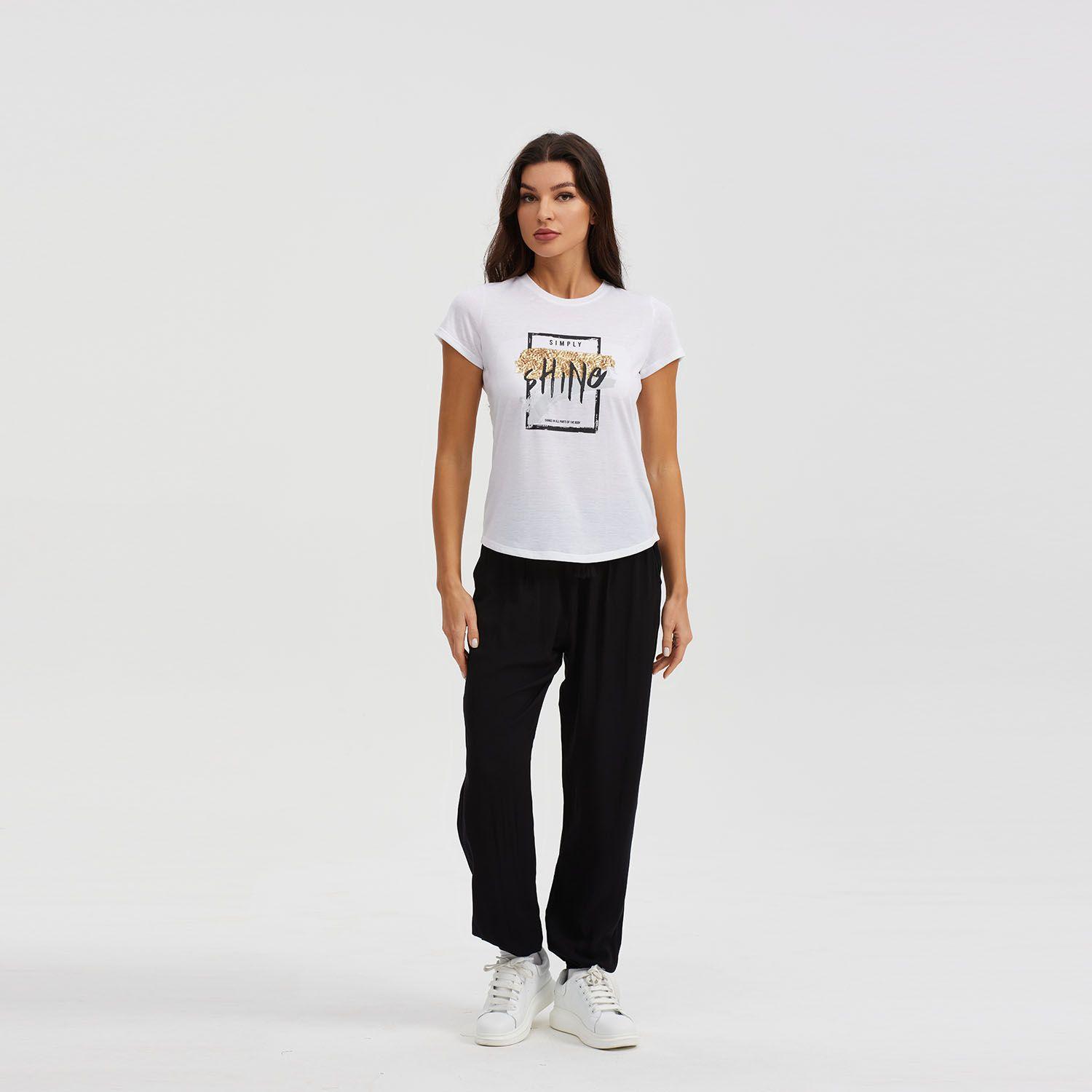 Pantalón Bombacho Puño Elástico Negro Mujer-3
