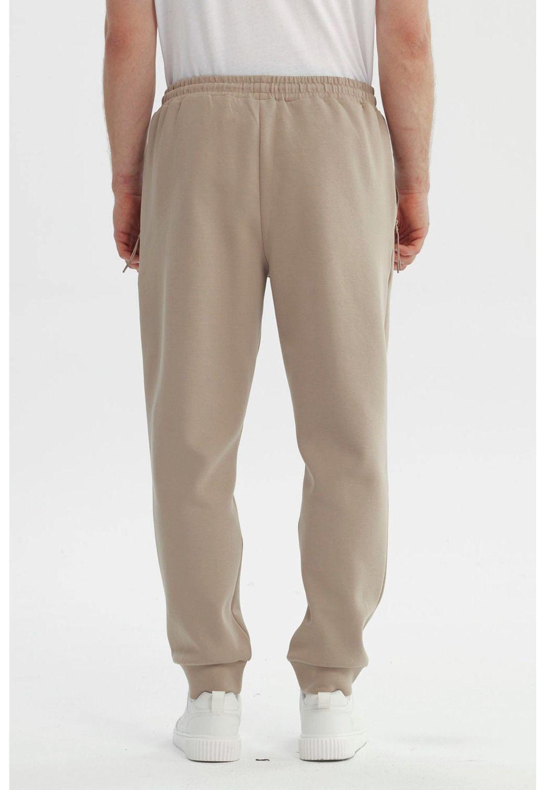 Pantalón Buzo Hombre Juvenil Pitillo Beige Oscuro-2