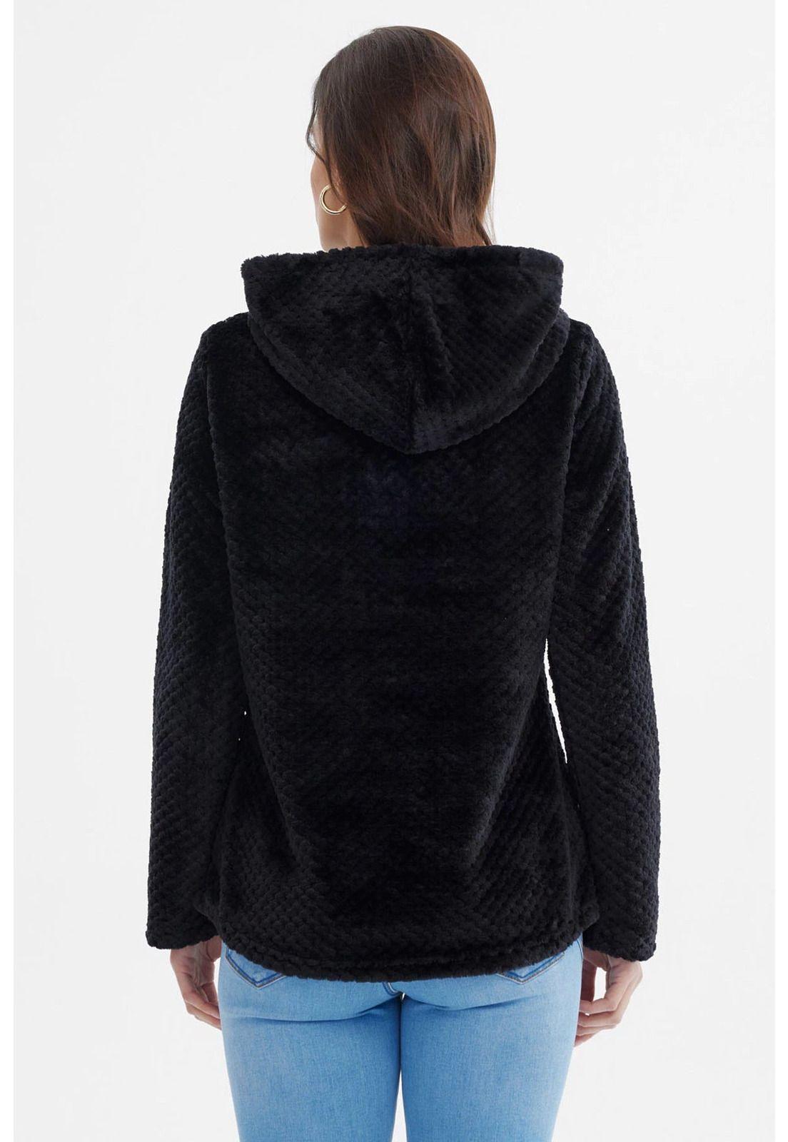 Polar Mujer Básico Aplicación Botón Negro-2