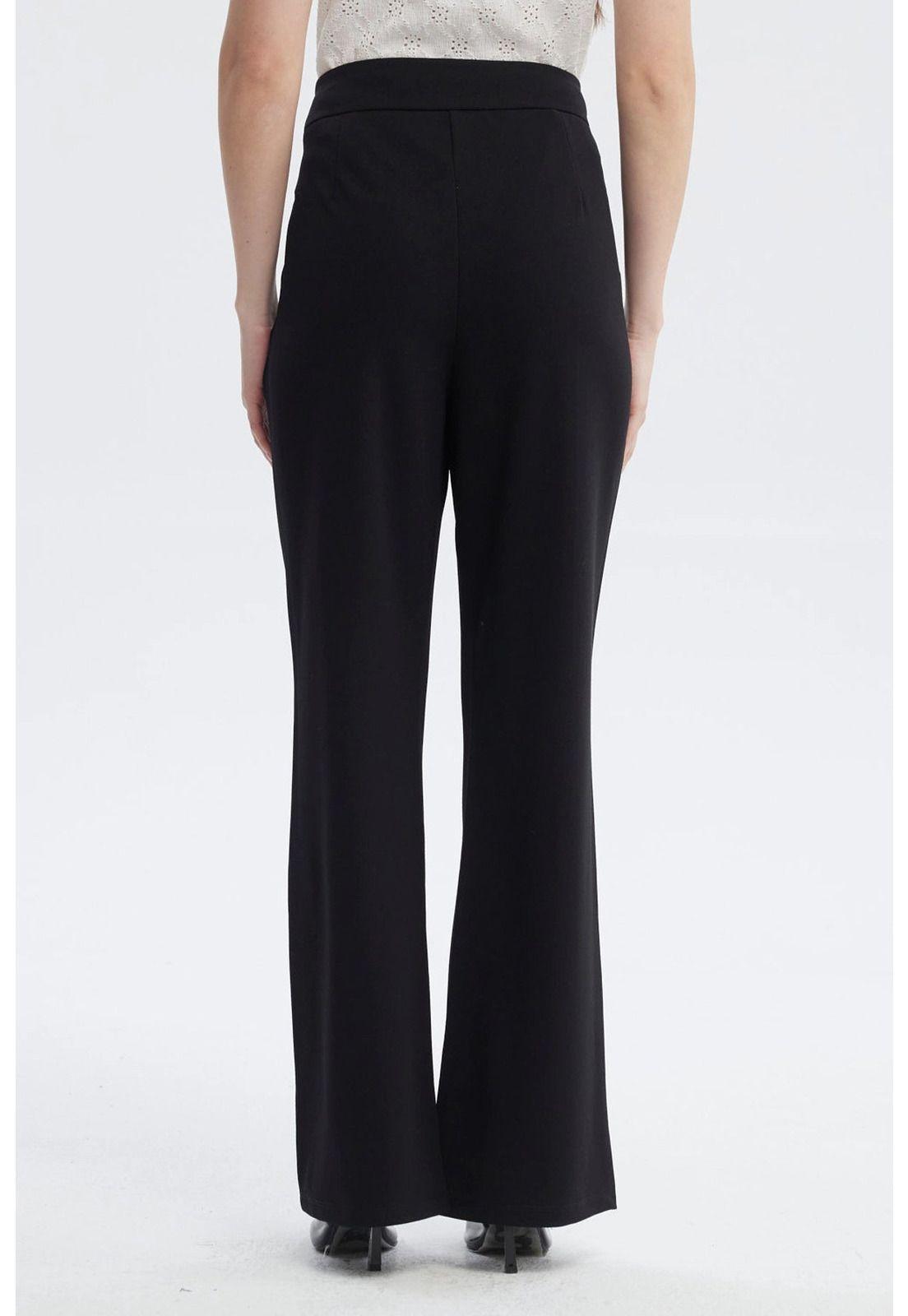 Pantalón Mujer Aplicación Metálica Negro-2