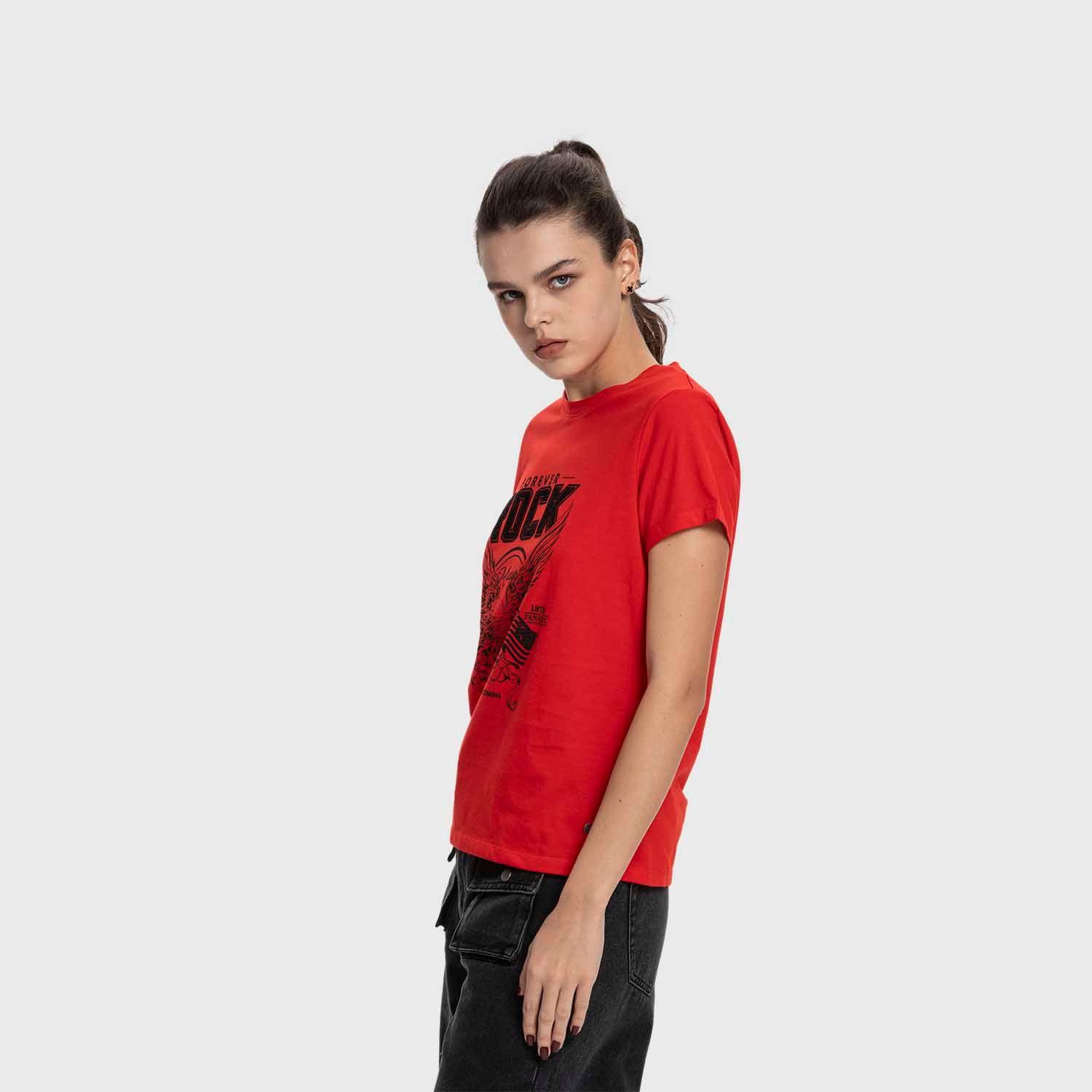 Polera Mujer Básica Print Rojo Fsp Fashion's Park-1