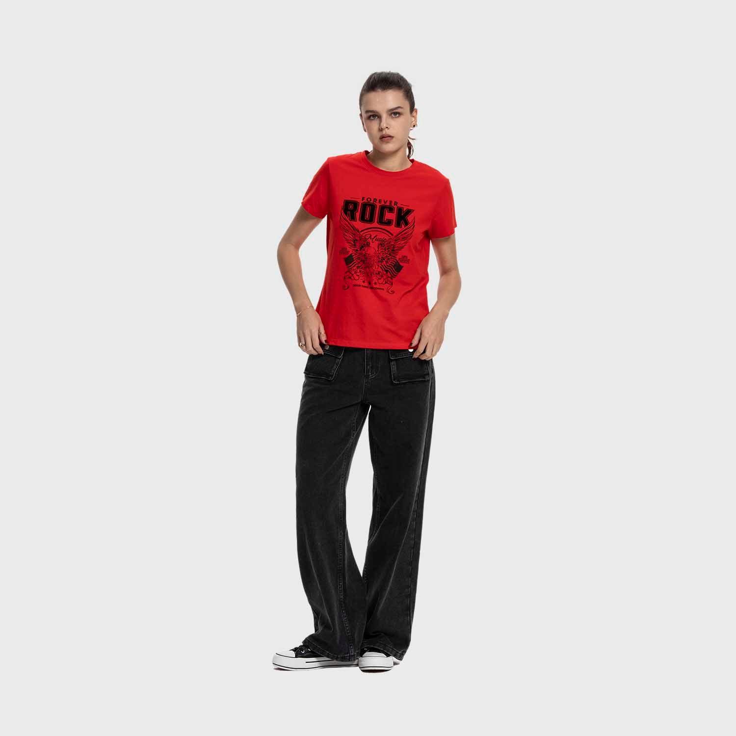 Polera Mujer Básica Print Rojo Fsp Fashion's Park-3