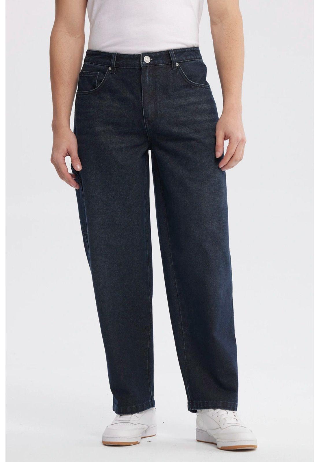 Jeans Hombre Baggy Azul Oscuro-0