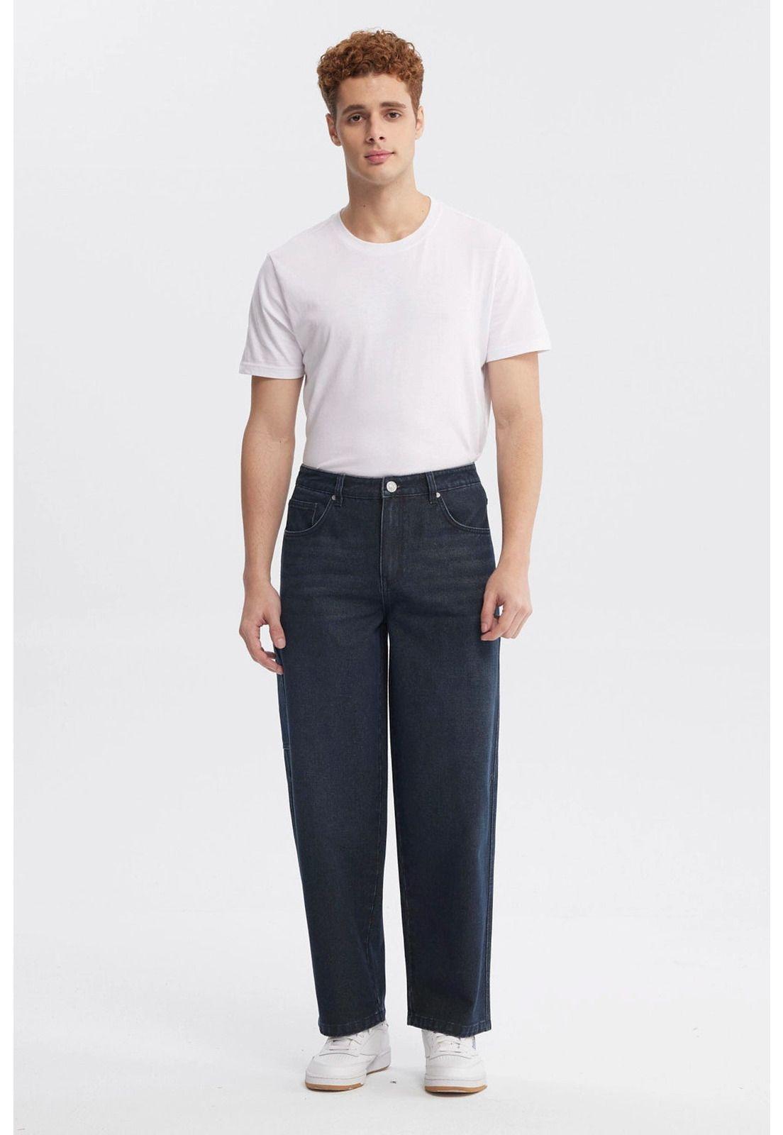 Jeans Hombre Baggy Azul Oscuro-3