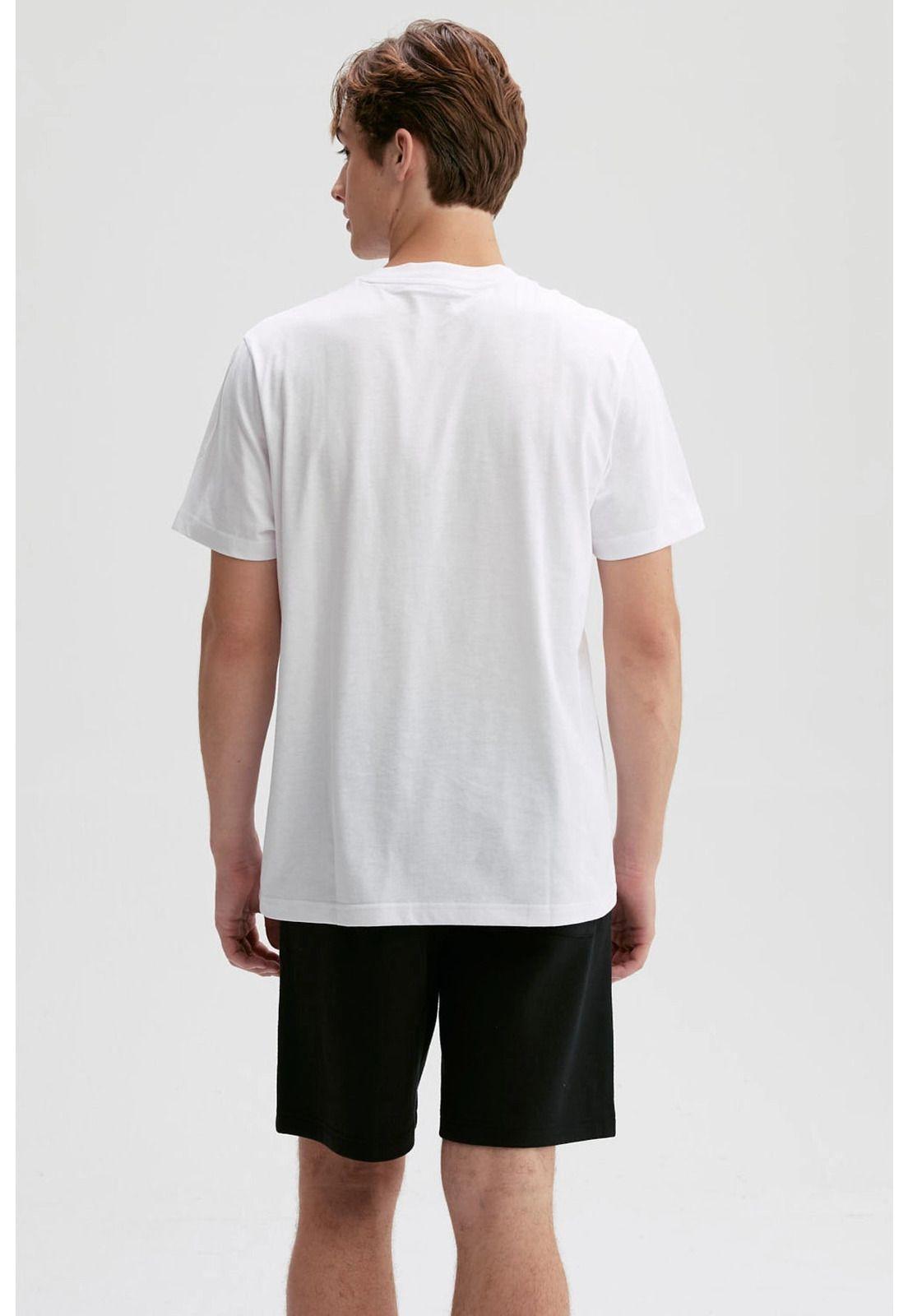 Polera Hombre Print Posicional Blanco - V-2