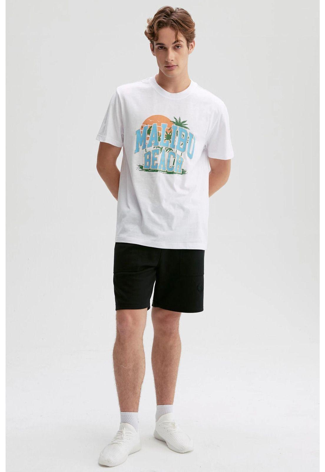 Polera Hombre Print Posicional Blanco - V-3