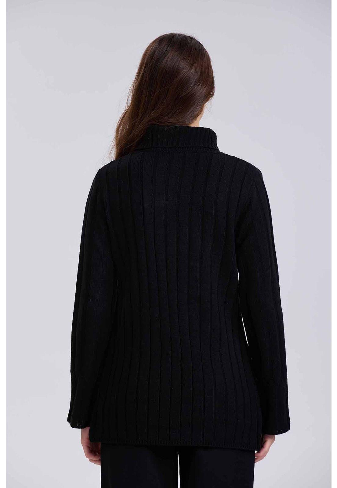 Sweater Mujer Botones Negro - lll-2