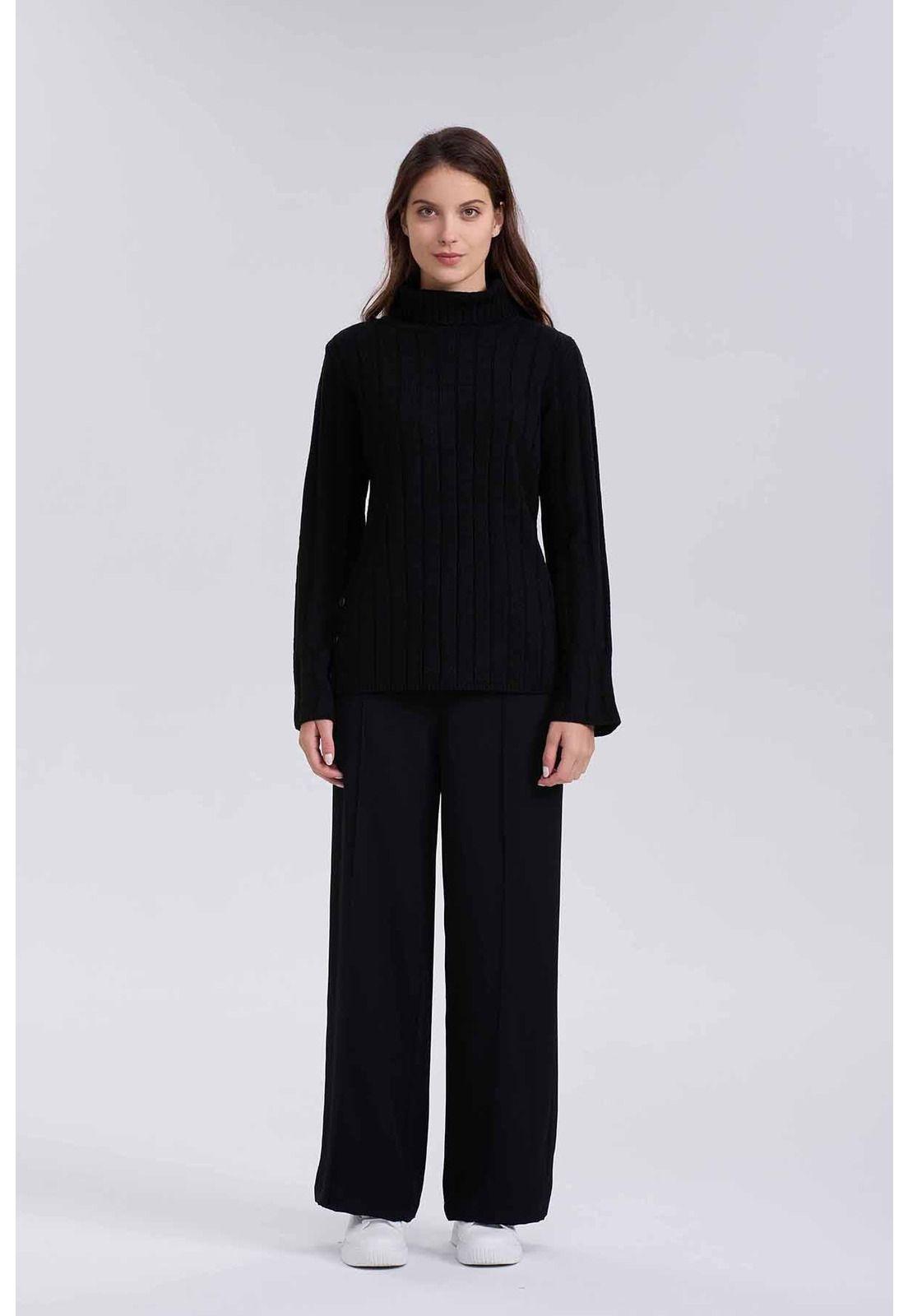 Sweater Mujer Botones Negro - lll-3