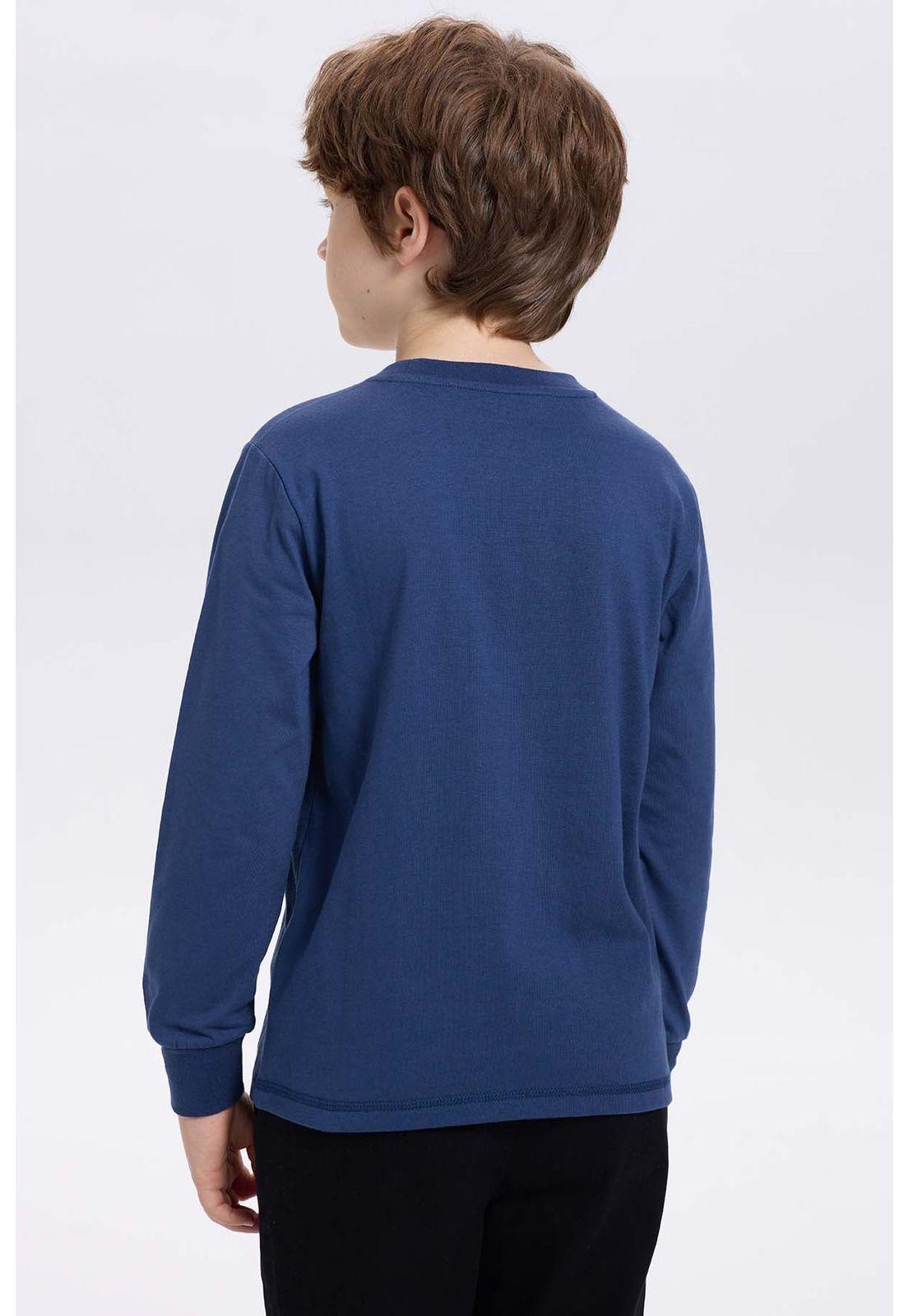 Polera Niño Print Lentejuelas Azul-1