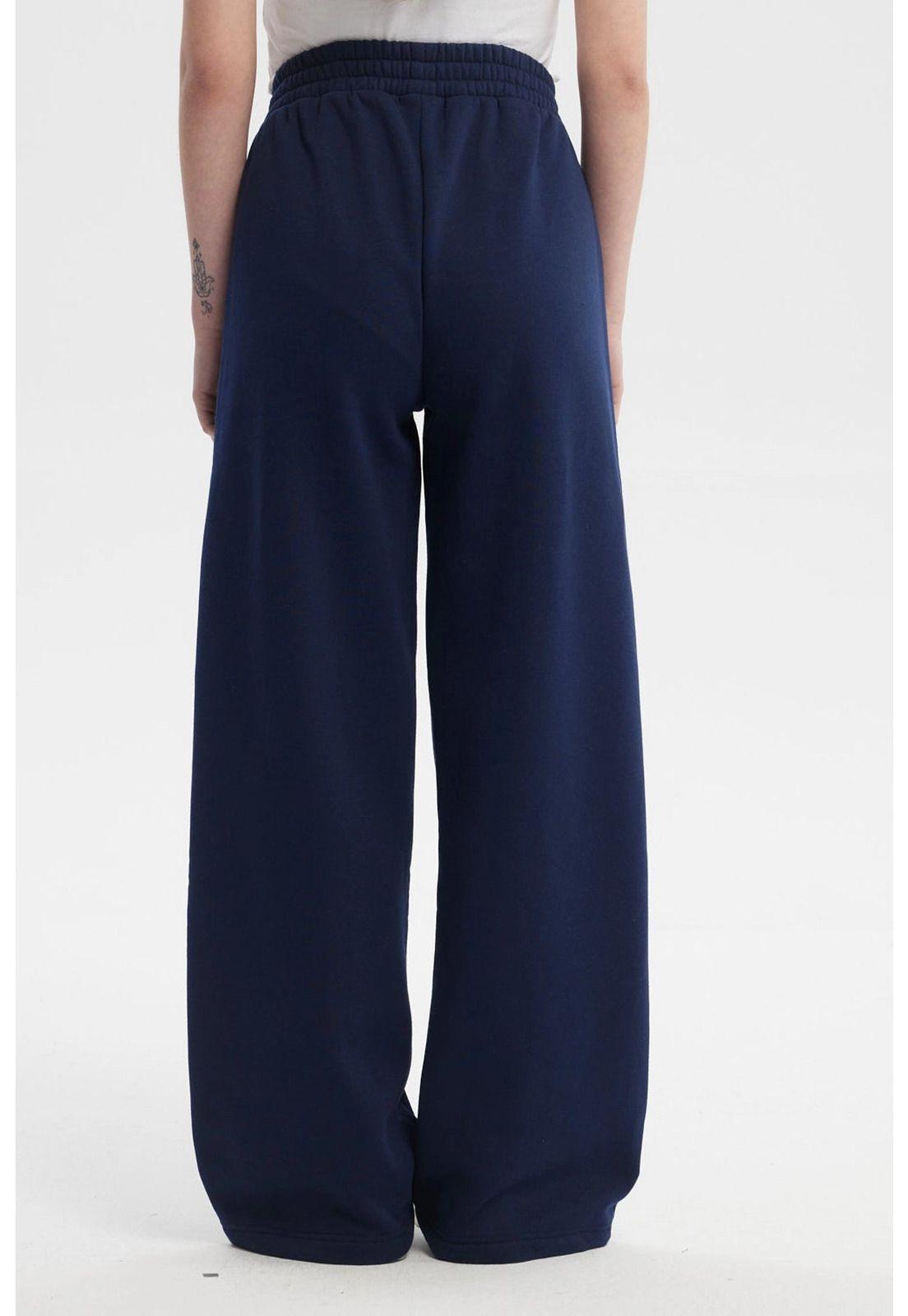 Pantalón Buzo Mujer Wide Leg Azul Oscuro-2