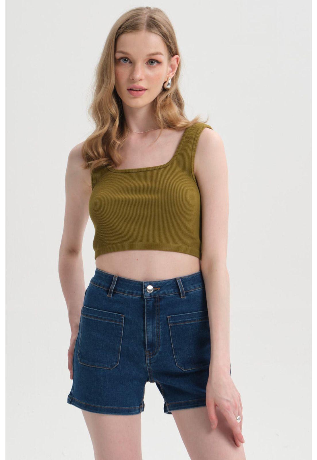 Peto Mujer Seamless Verde Olivo-0