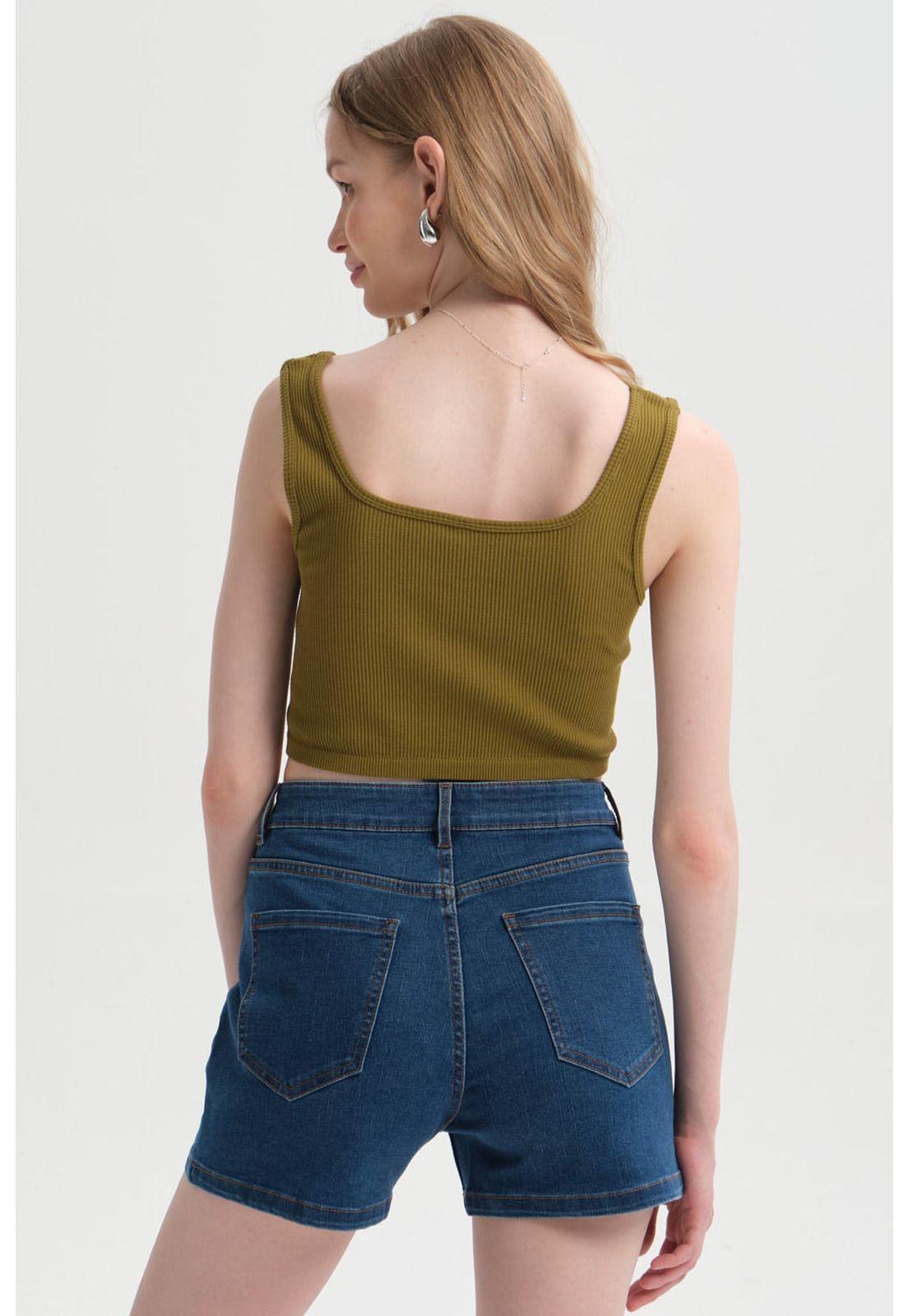 Peto Mujer Seamless Verde Olivo-2