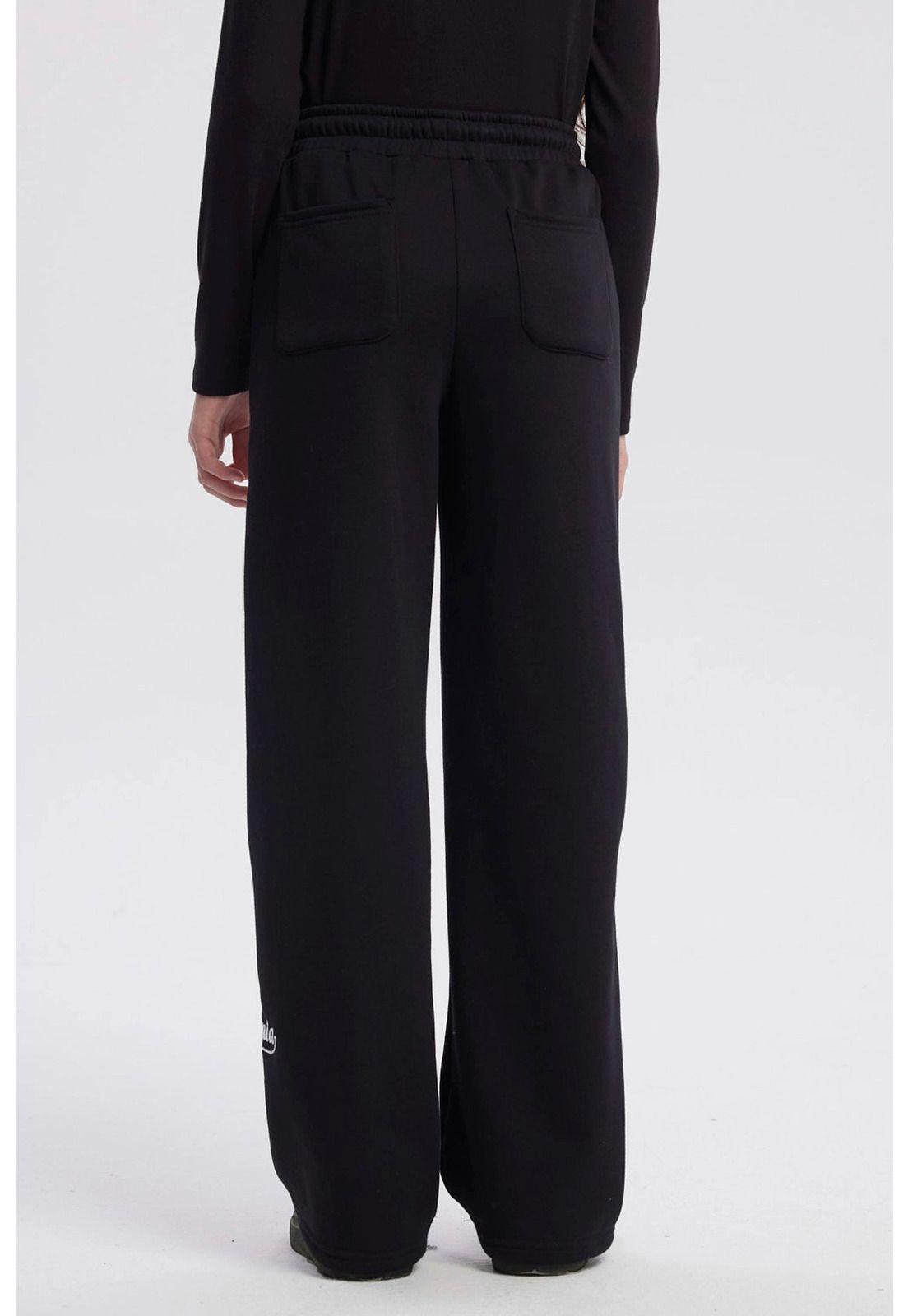 Pantalón Buzo Niña Wide Leg Teen Negro-2