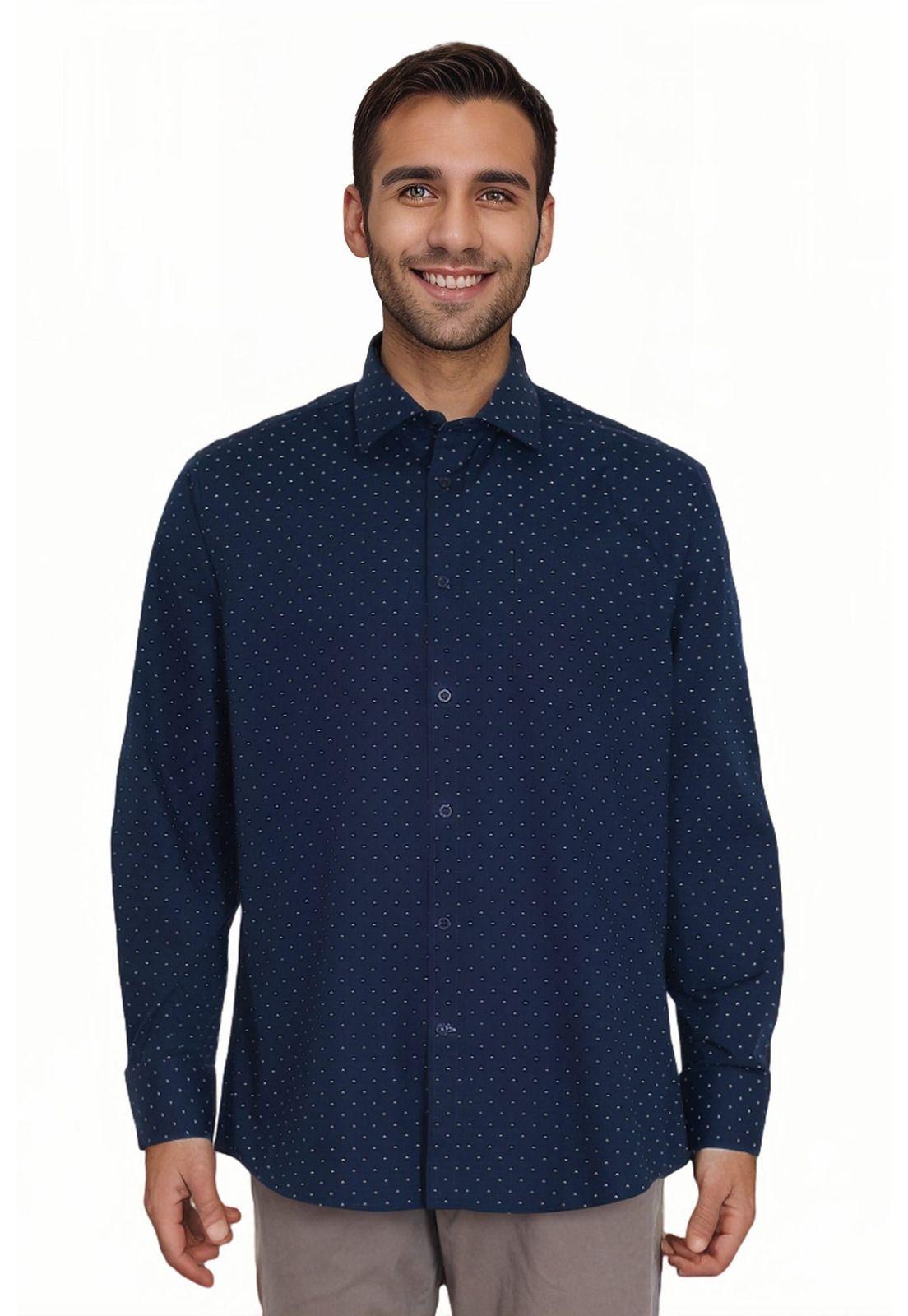 Camisa Hombre Premium Azul Marino-0