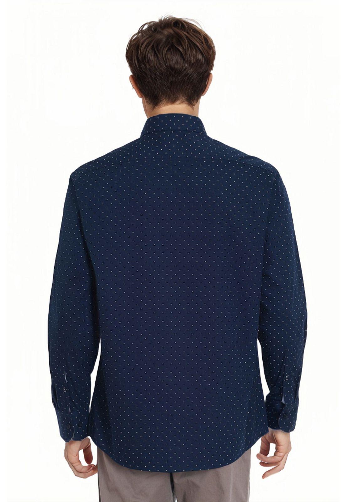 Camisa Hombre Premium Azul Marino-3