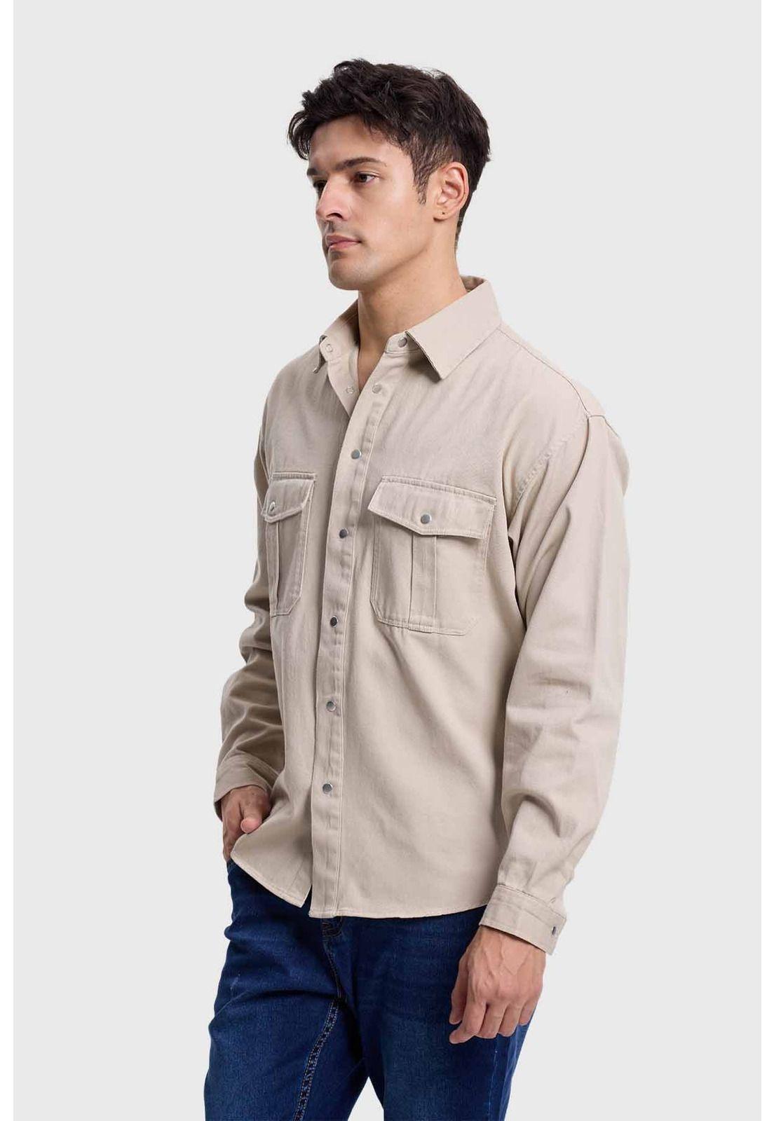 Chaqueta Hombre Gravillado Beige-1