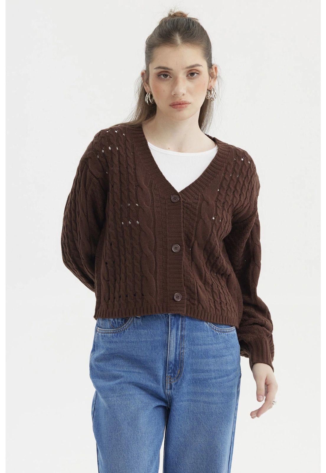 Sweater Mujer Juvenil Café Oscuro-0