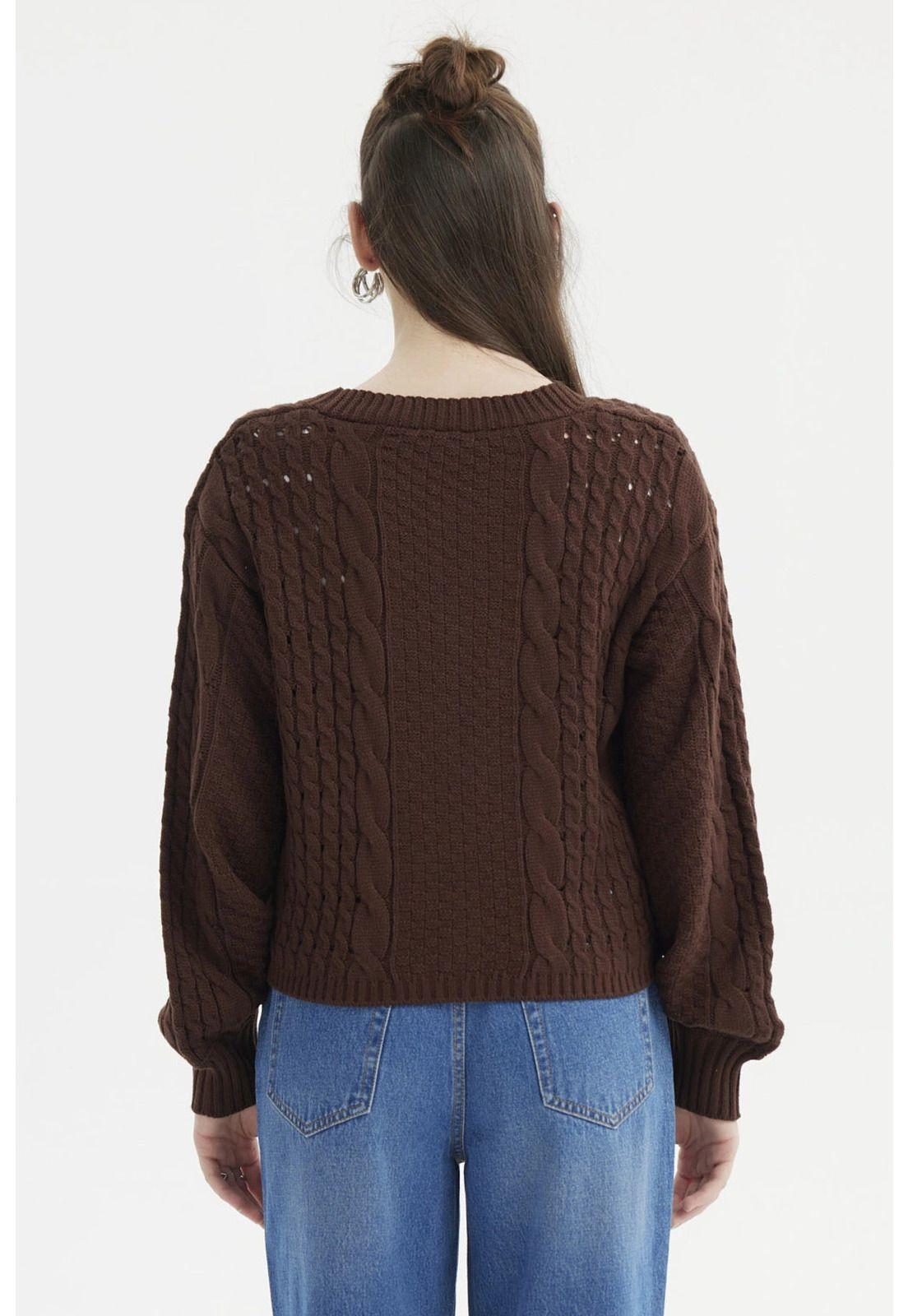 Sweater Mujer Juvenil Café Oscuro-2