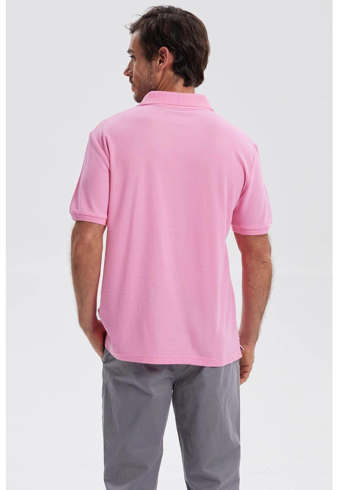 Polera Hombre Piqué Básica Lisa Rosado - lll-2