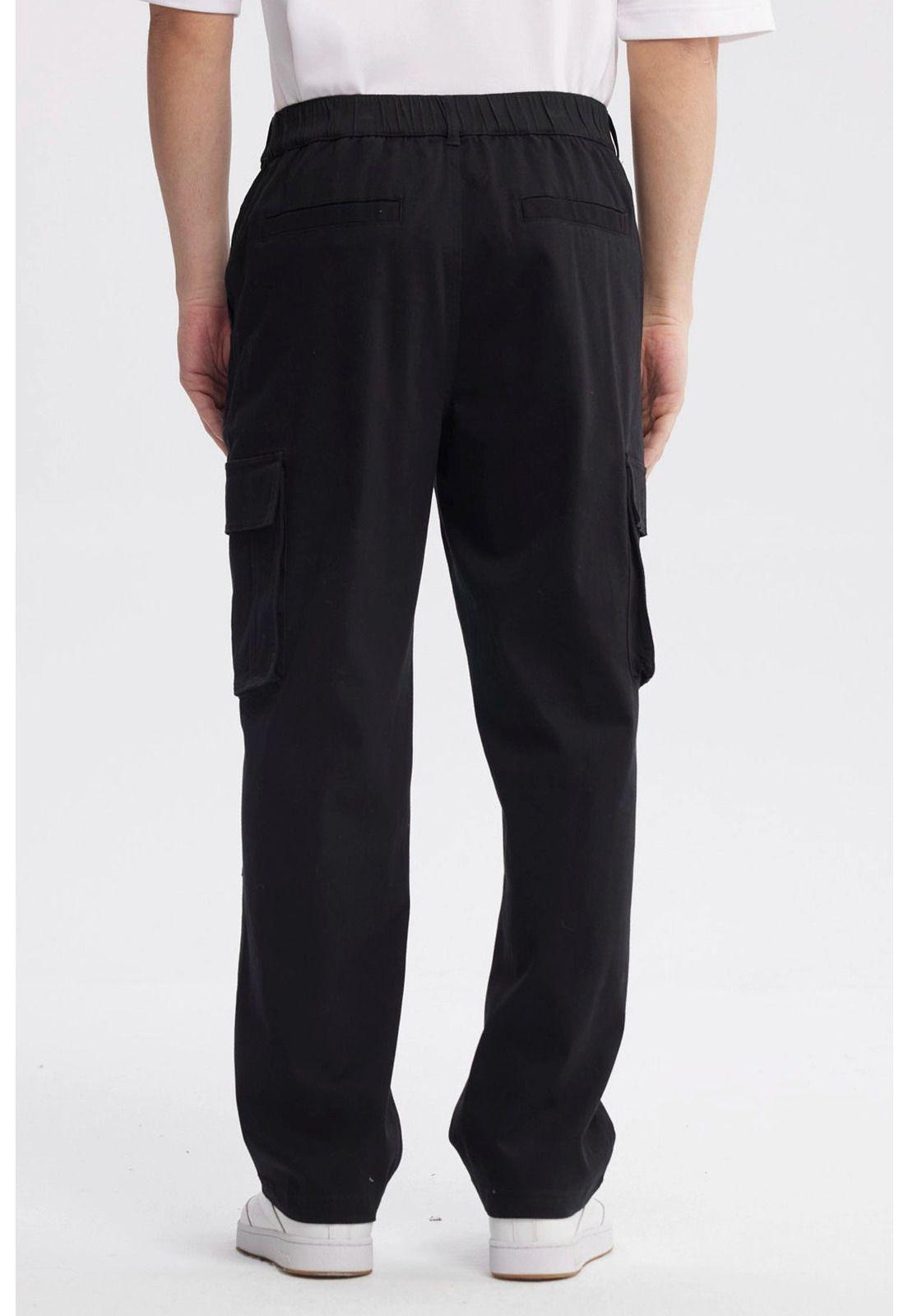 Pantalón Hombre Cargo Wide Leg Negro-2
