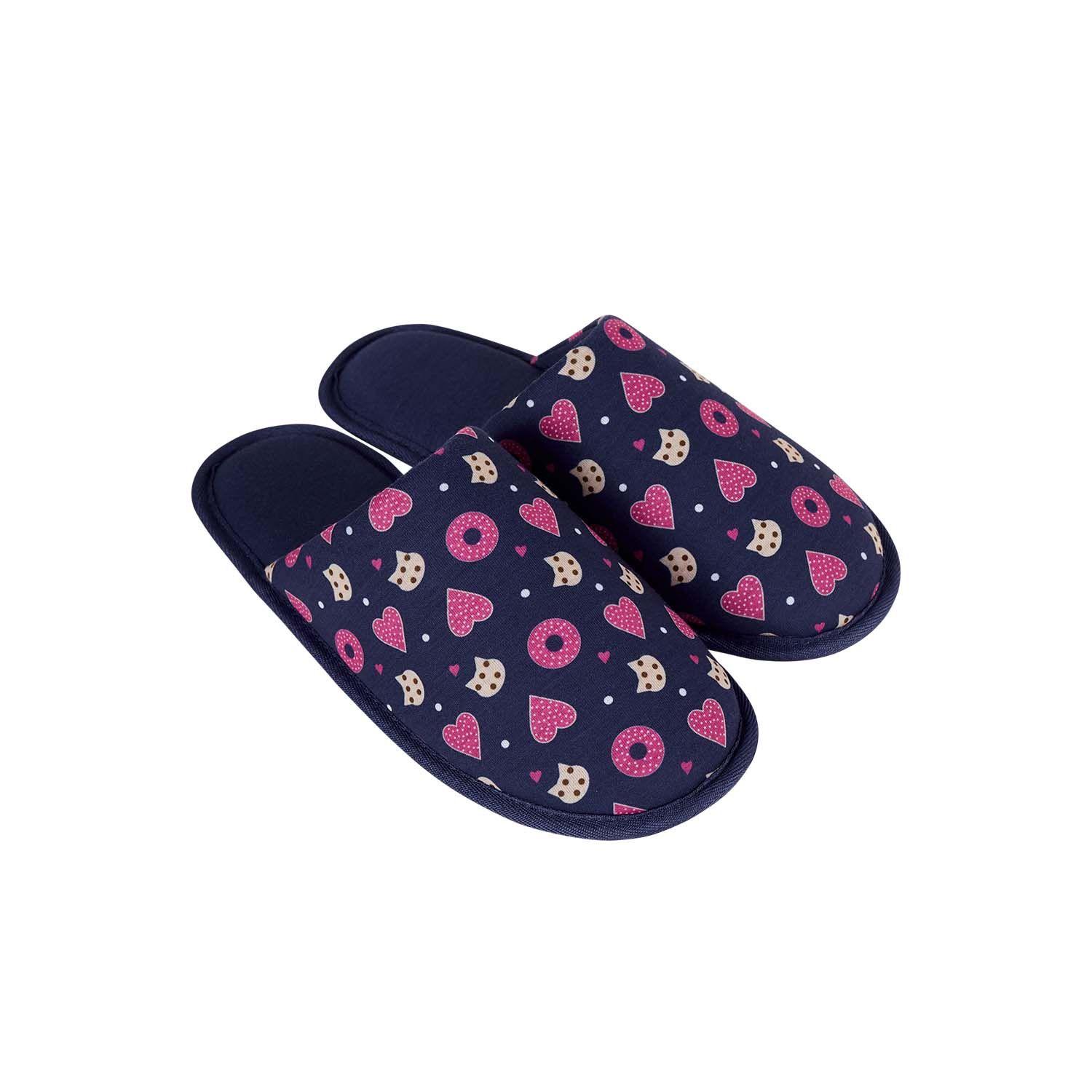 Pantufla Mujer Estampada Azul Fashion's Park-0