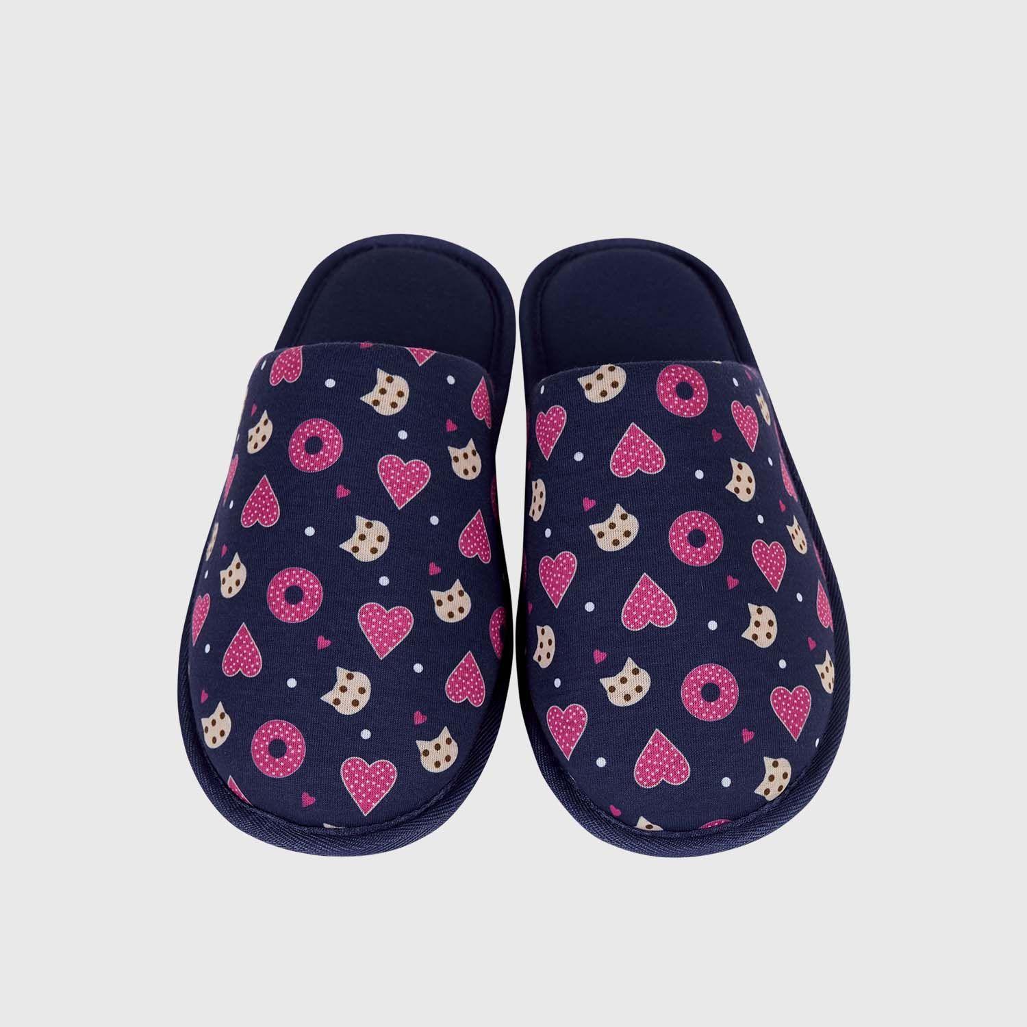 Pantufla Mujer Estampada Azul Fashion's Park-1