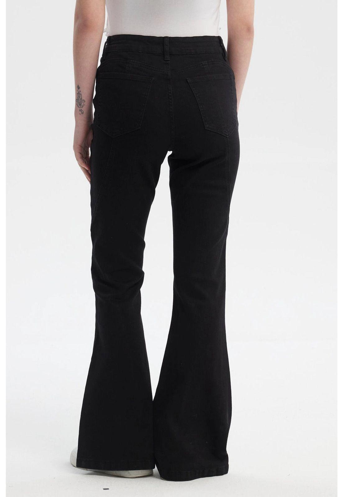 Jeans Mujer Moda Flare Negro - ll-2