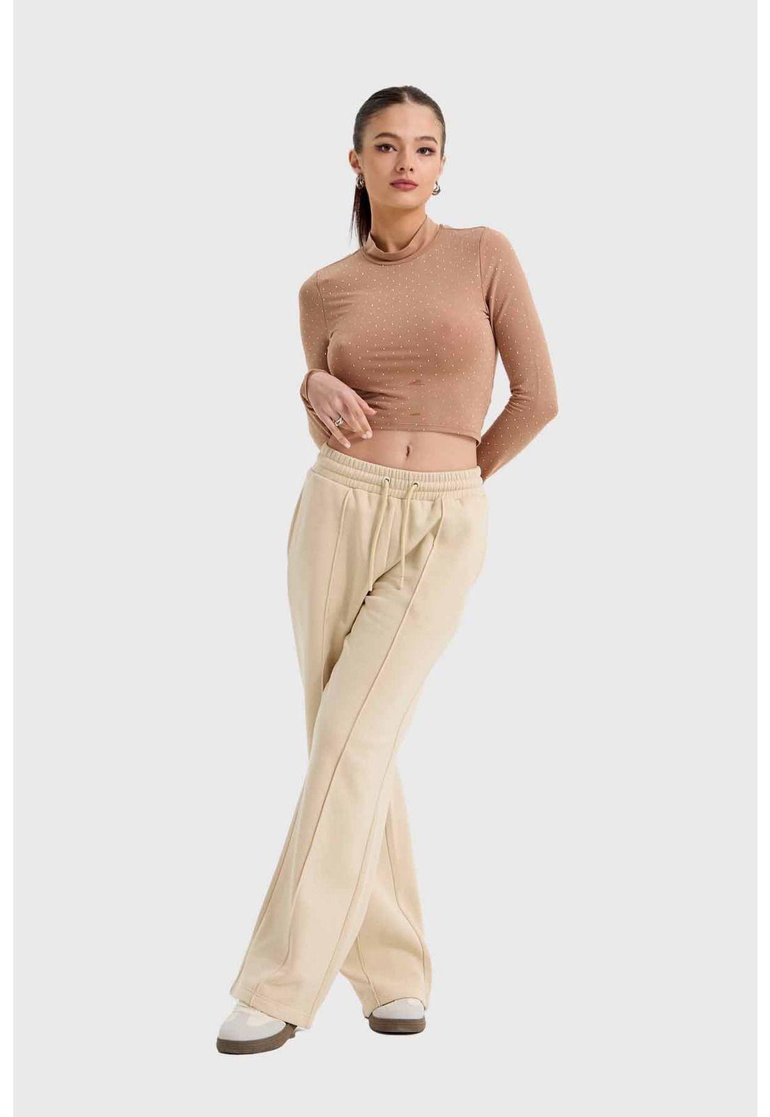 Polera Mujer Glitter Camel-3